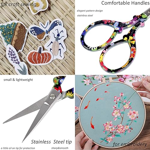 Miniatura 6 de BIHRTC Tijeras pequeñas de 3.6 pulgadas para bordar, tijeras afiladas de acero inoxidable puntiagudas, tijeras de punto de cruz, herramienta de