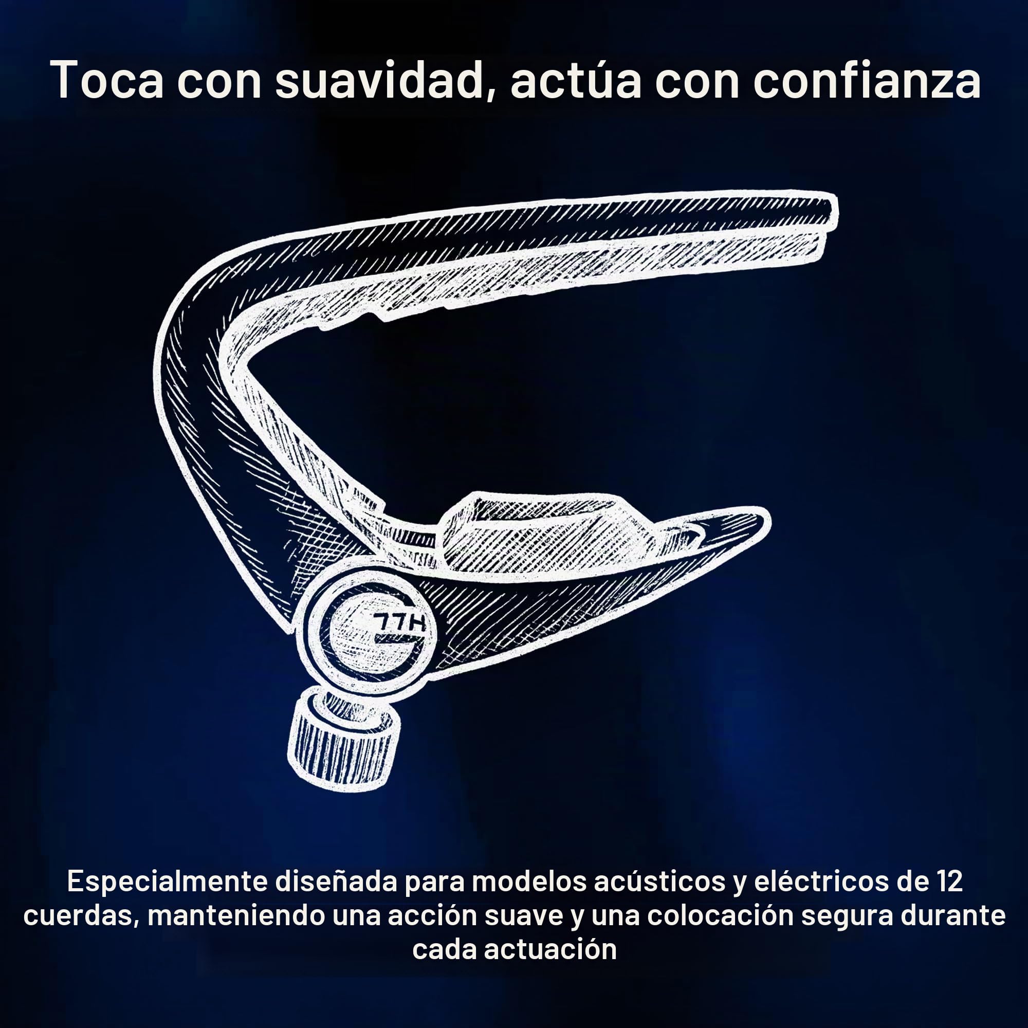 G7th Newport Capo Guitarra de 12 Cuerdas Plata - con Almohadilla de Cuerdas Compensada Revolucionaria y Tensión Ajustable - El Capo Perfecto para Guitarra Acústica y Eléctrica de 12 Cuerdas