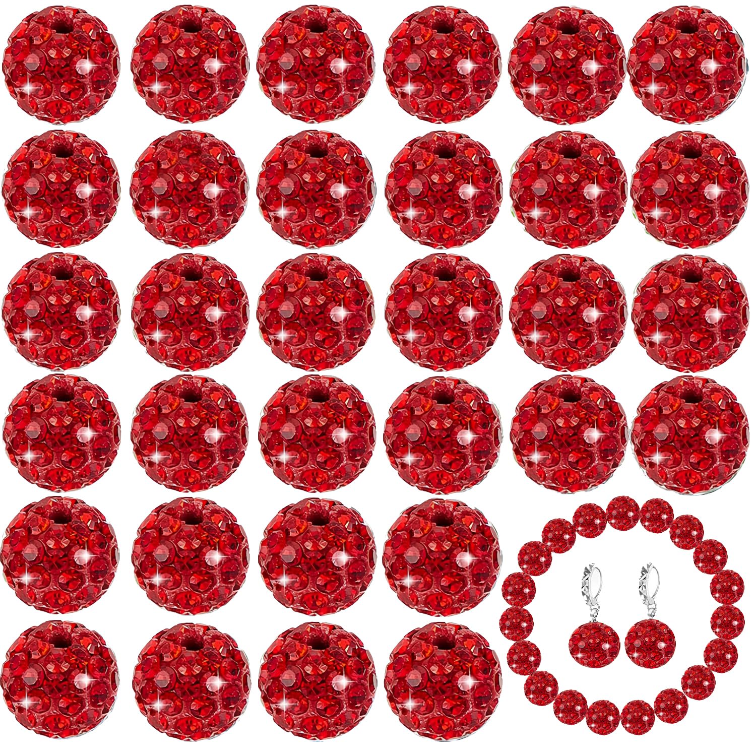 Rhinestone Beads for Jewelry Making,10mm 100pcs Clay Disco Ball Beads for Pens Making,Sparkly Diamond Rhinestone Spacer Beads for Pens,Beadable Pen