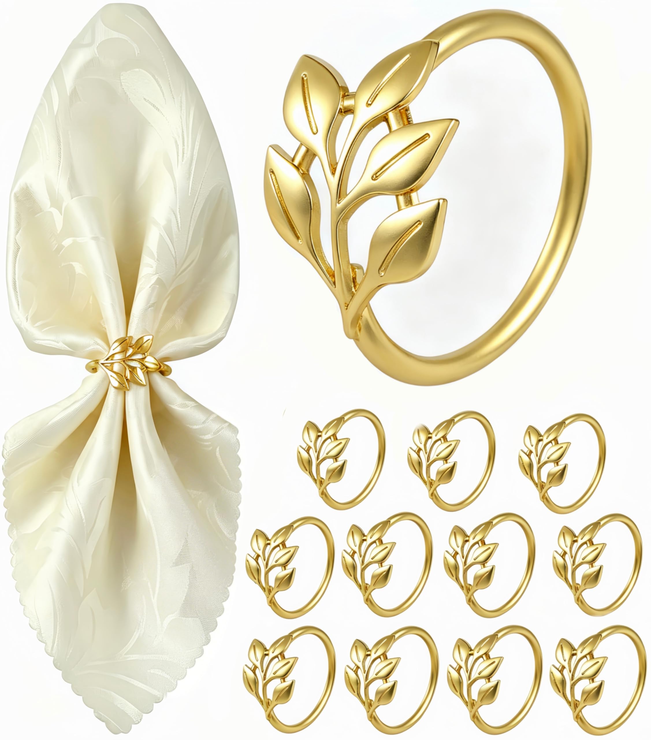 Gold Napkin Rings - Set of 12 -11