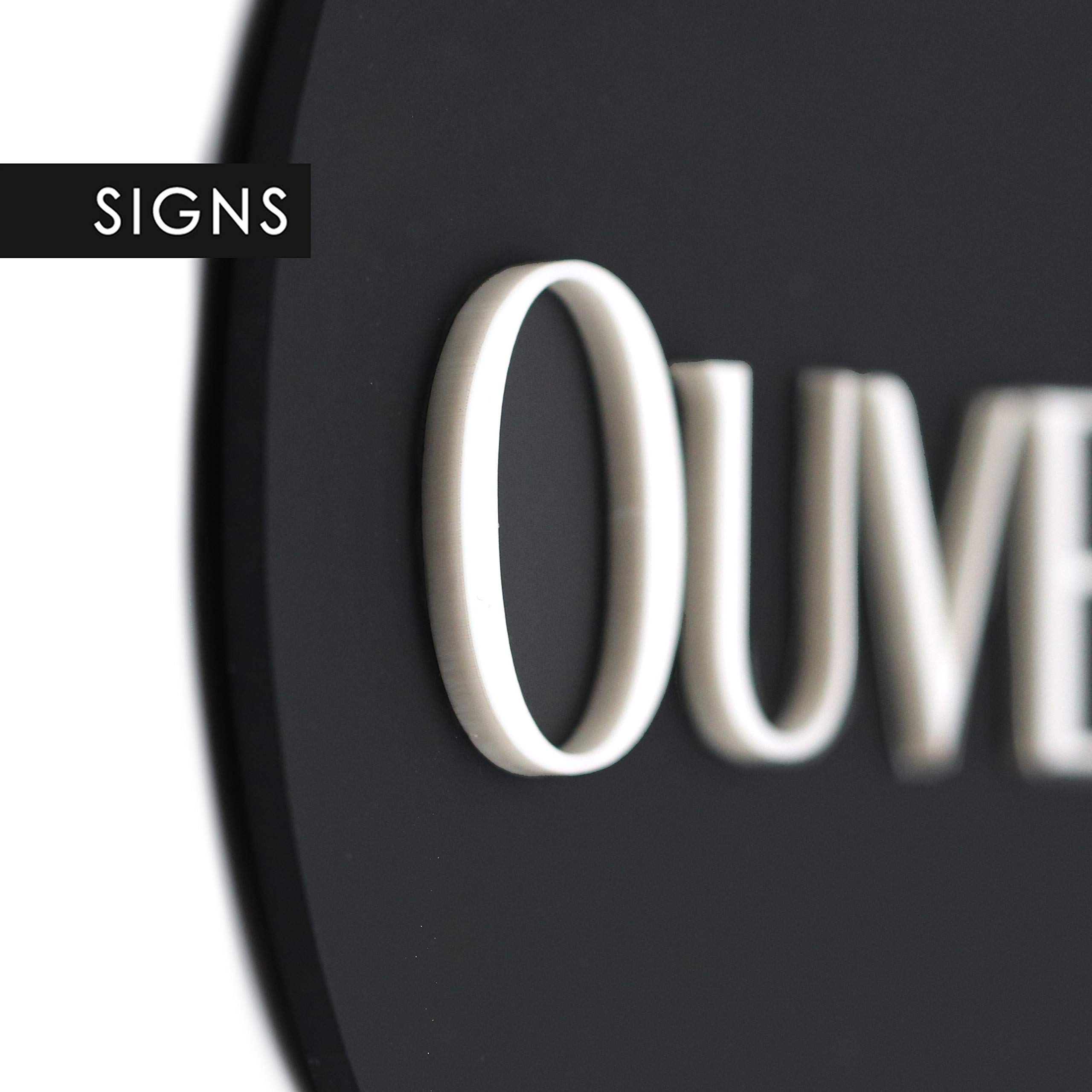 SIGNS - Ovale Elegante - Cartello Ouvert/Fermé a rilievo [OC36] Insegna per porta vetrina ingresso di Bar, Pub, Ristorante o Negozio
