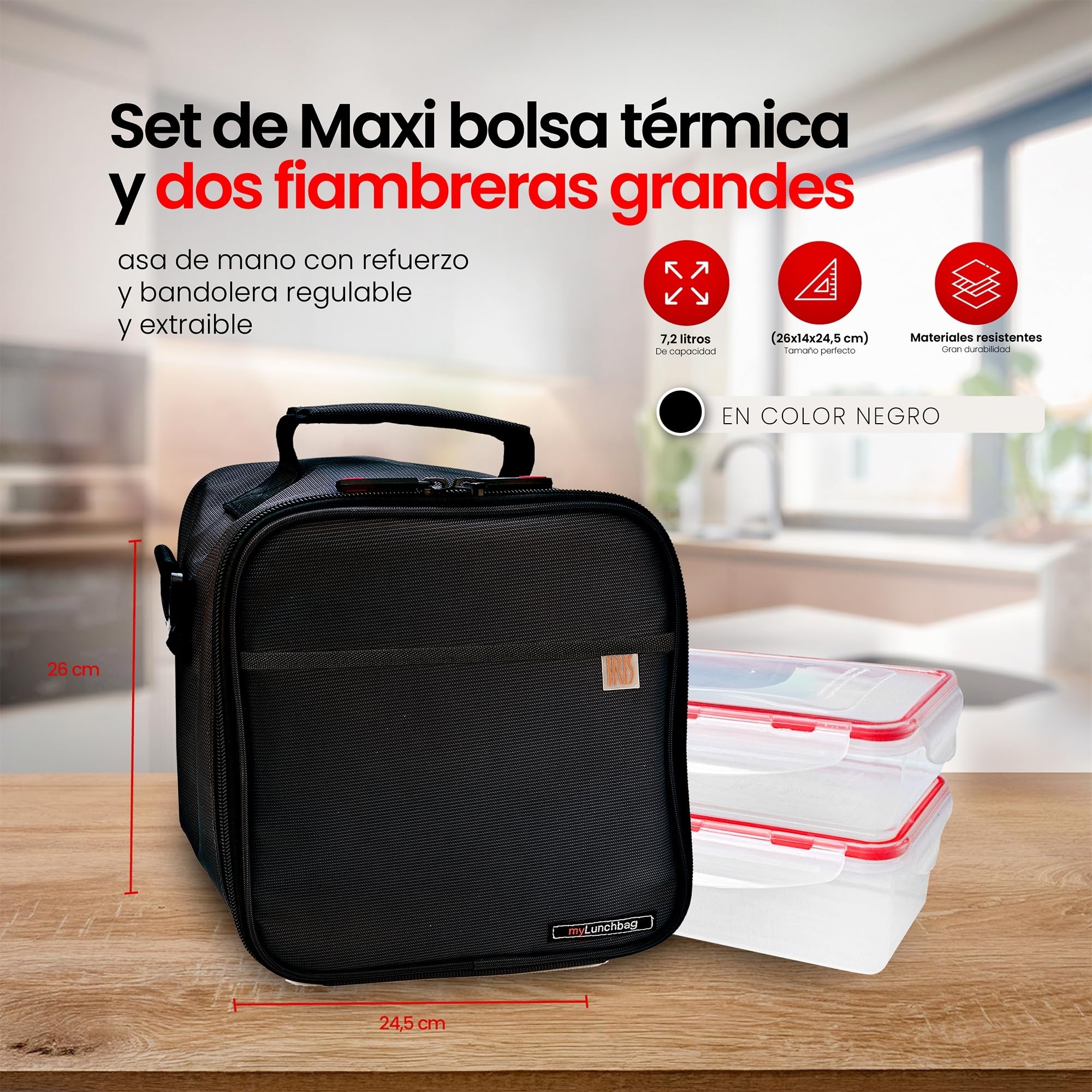 Iris Barcelona - Sac Food pour transporter des aliments avec des contenants de 0,7 et 1L