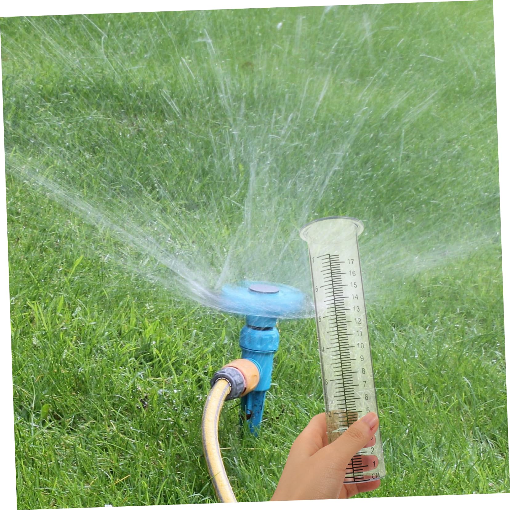 GALPADA 2pcs Round Plastic Rain Measuring Cup for Home Weather Station Rain Gauge Scale