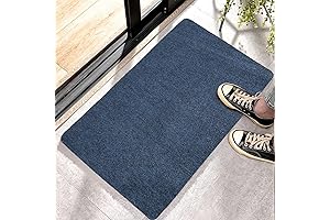 Front Door Mat Indoor Outdoor Entrance, 17" x 30" Navy Blue Door Mat