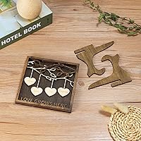 Vista 3 de Joyforisa Regalos para mamá y abuela, marco personalizado del árbol de la vida con corazones y nombres, marco de árbol familiar de madera