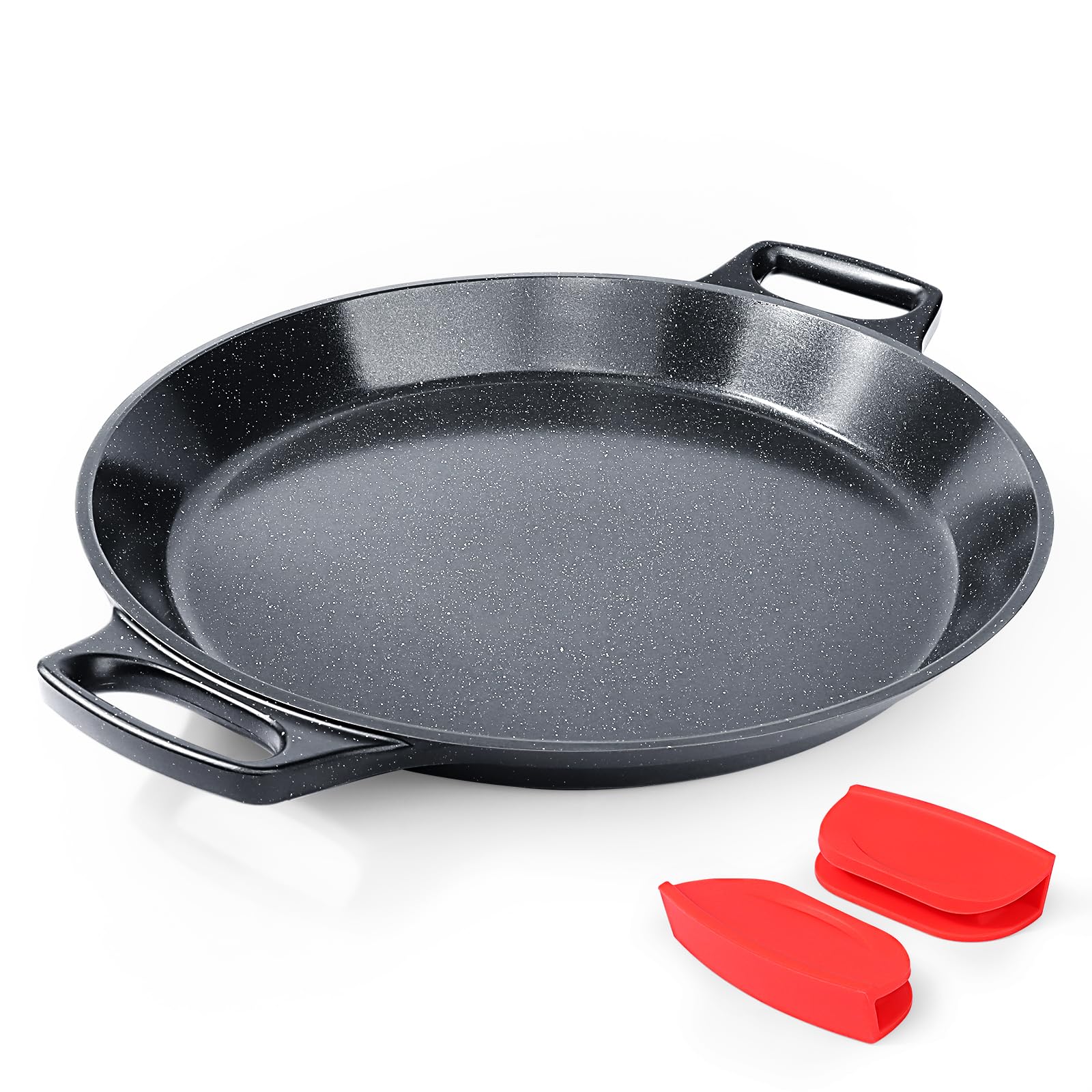GiPP 36 cm Non-Stick Induction Paella Pan, Serves 6-8 Paella Pan, Paella Skillet, Heavy-Duty Induction Paella Skillet for Gas, Electric & Ceramic Hobs Cookware