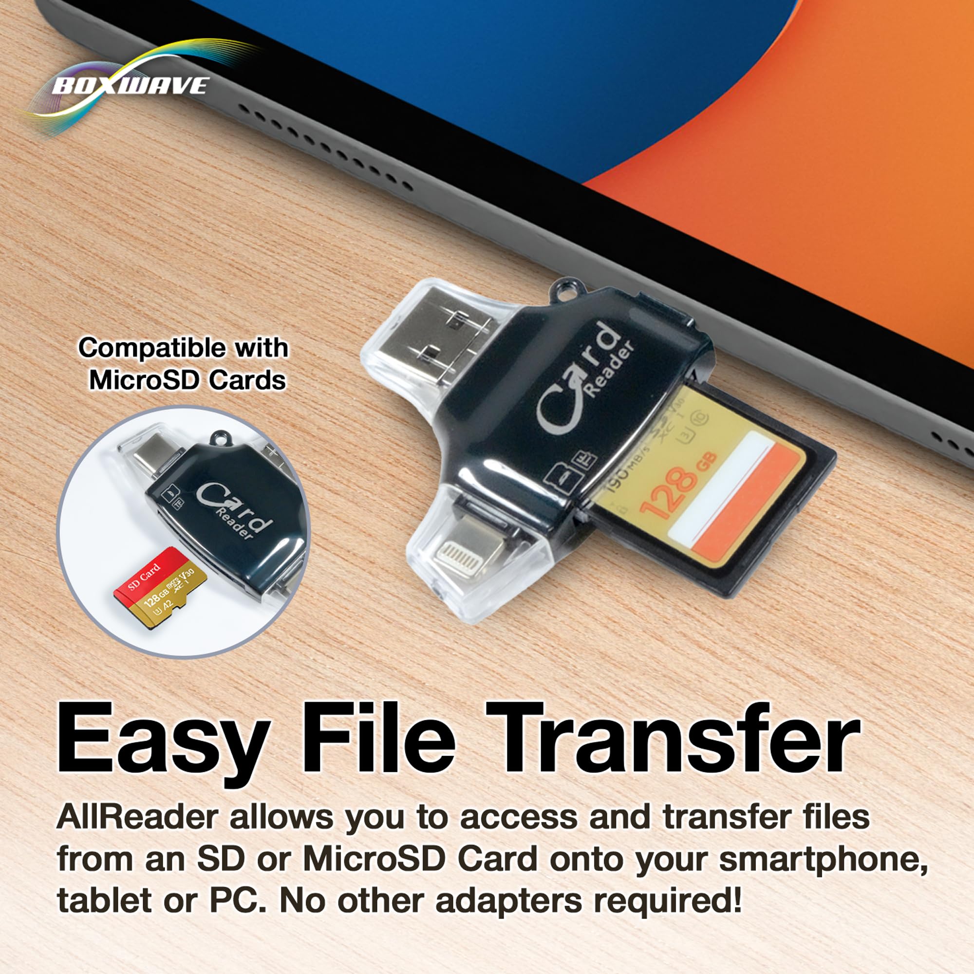 BoxWave Smart Gadget compatibile con Samsung Galaxy A51 5G - AllReader lettore di schede SD, lettore di schede microSD SD Compact USB per Samsung Galaxy A51 5G, nero