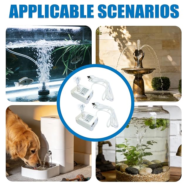 Foto 7 de 7 de 2 bombas de repuesto para fuente de agua para gatos con LED, ultrasilenciosa, con cable de 1,8 m