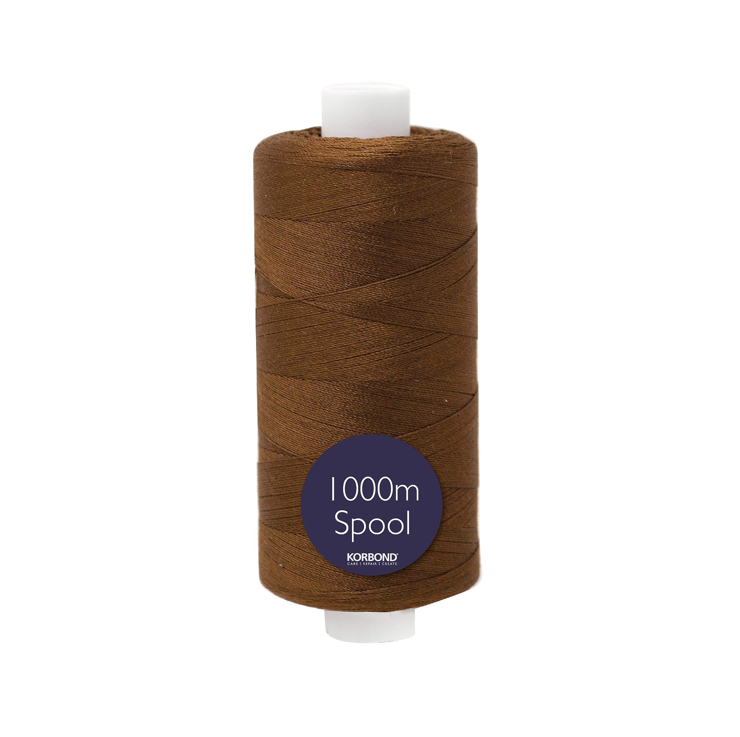 Korbond 1000m Polyester Sewing Thread - Hand and Machine Sewing Thread (Brown)