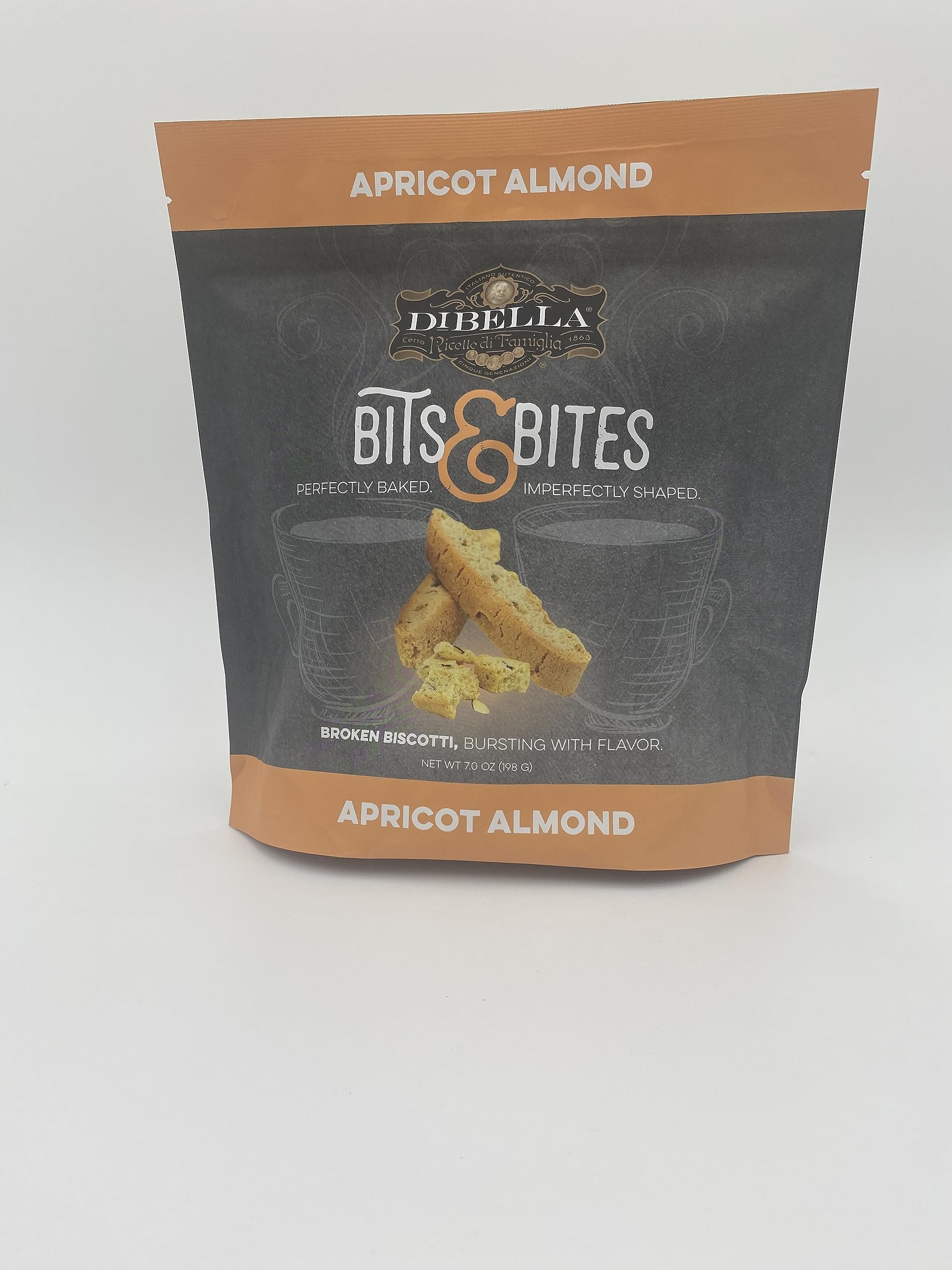 Dibella Biscotti Broken Bits and Bites, 7 oz β Same Great Biscotti Just Imperfect Broken Shapes (Apricot Almond)