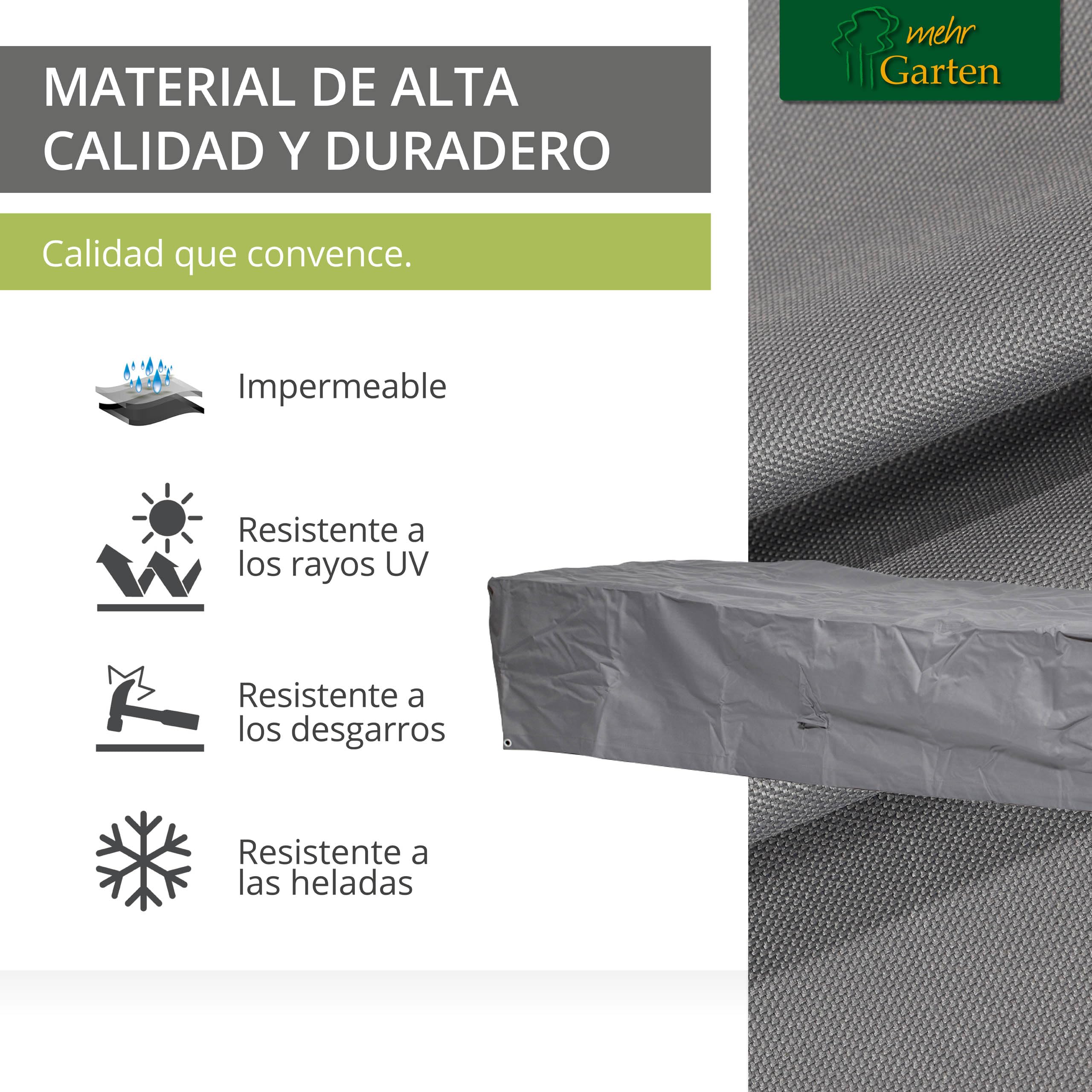 Funda para tomar el sol 210 x 75 x 40 cm | poliéster tejido Oxford 600D, color: gris