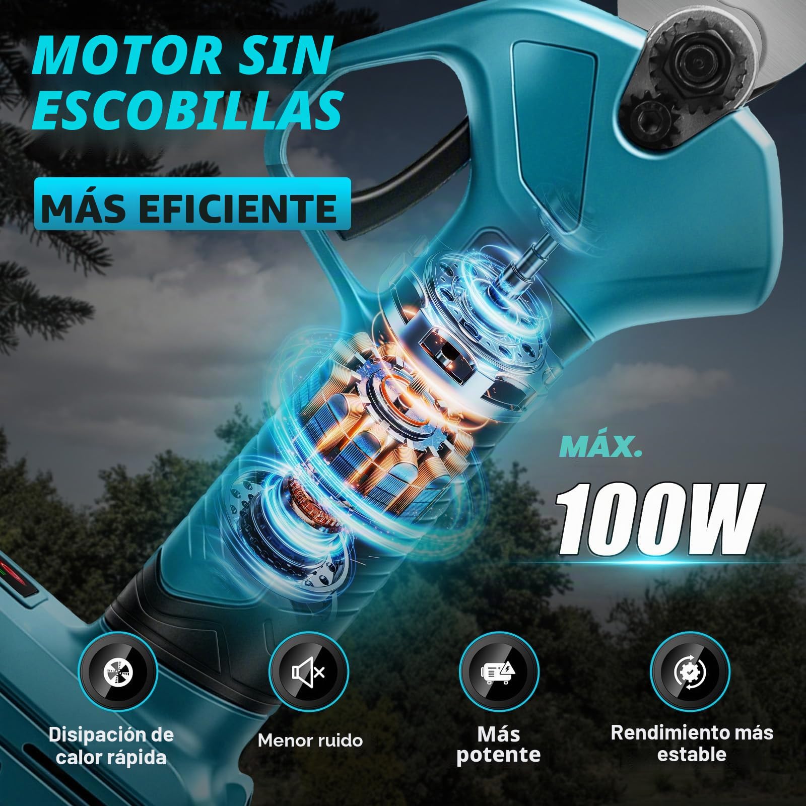 Tijeras de podar con batería Makita de 18 V (sin batería), motor sin escobillas, apertura máxima de 45 mm, sierra de podar eléctrica con pantalla LCD, para ramas de árboles, flores | Motor sin escobillas, apertura máxima de 45 mm, podadora eléctrica con p