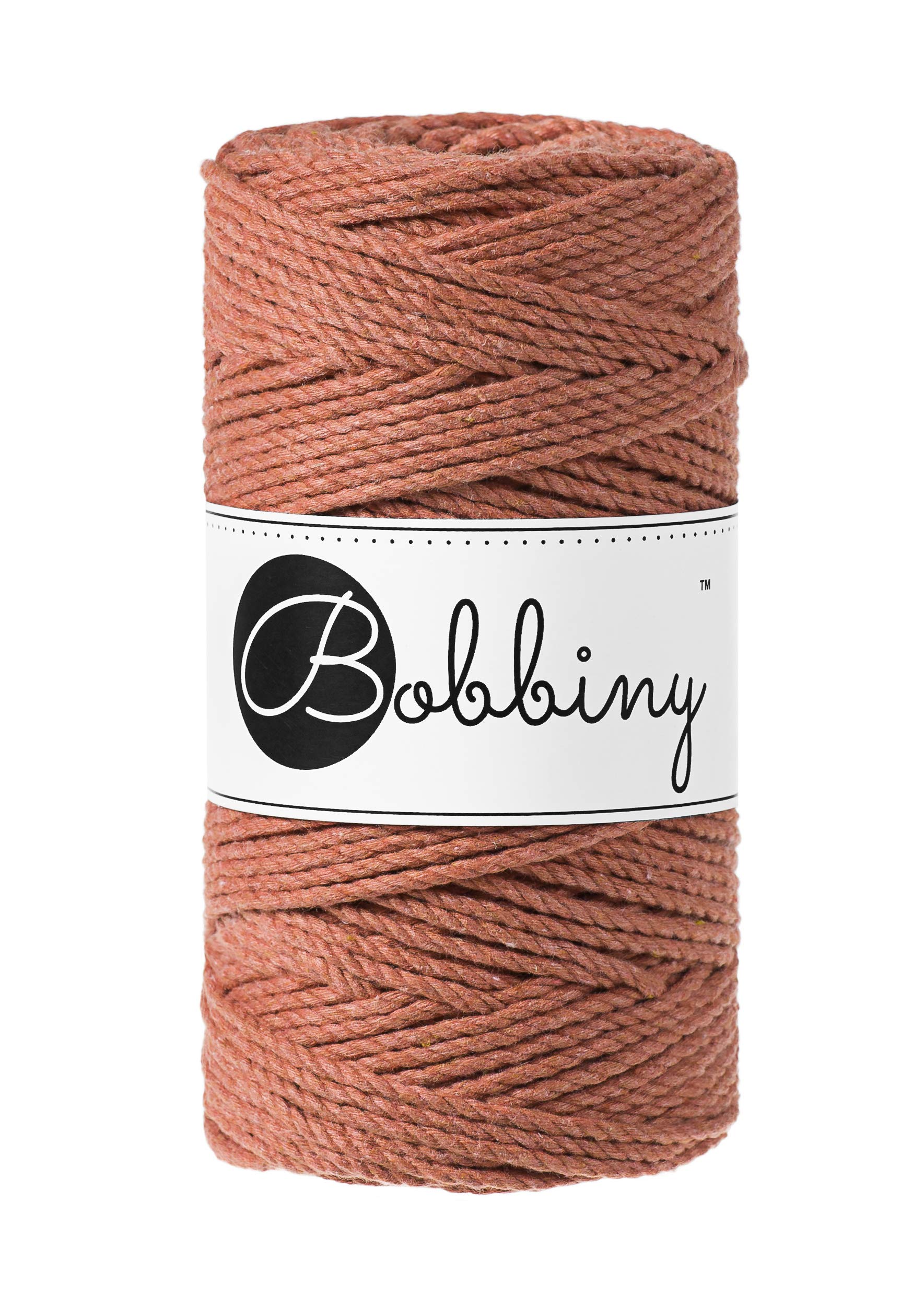 Bobbiny Regular 3mm 3 Ply Macrame Cord (Terracotta) 100m