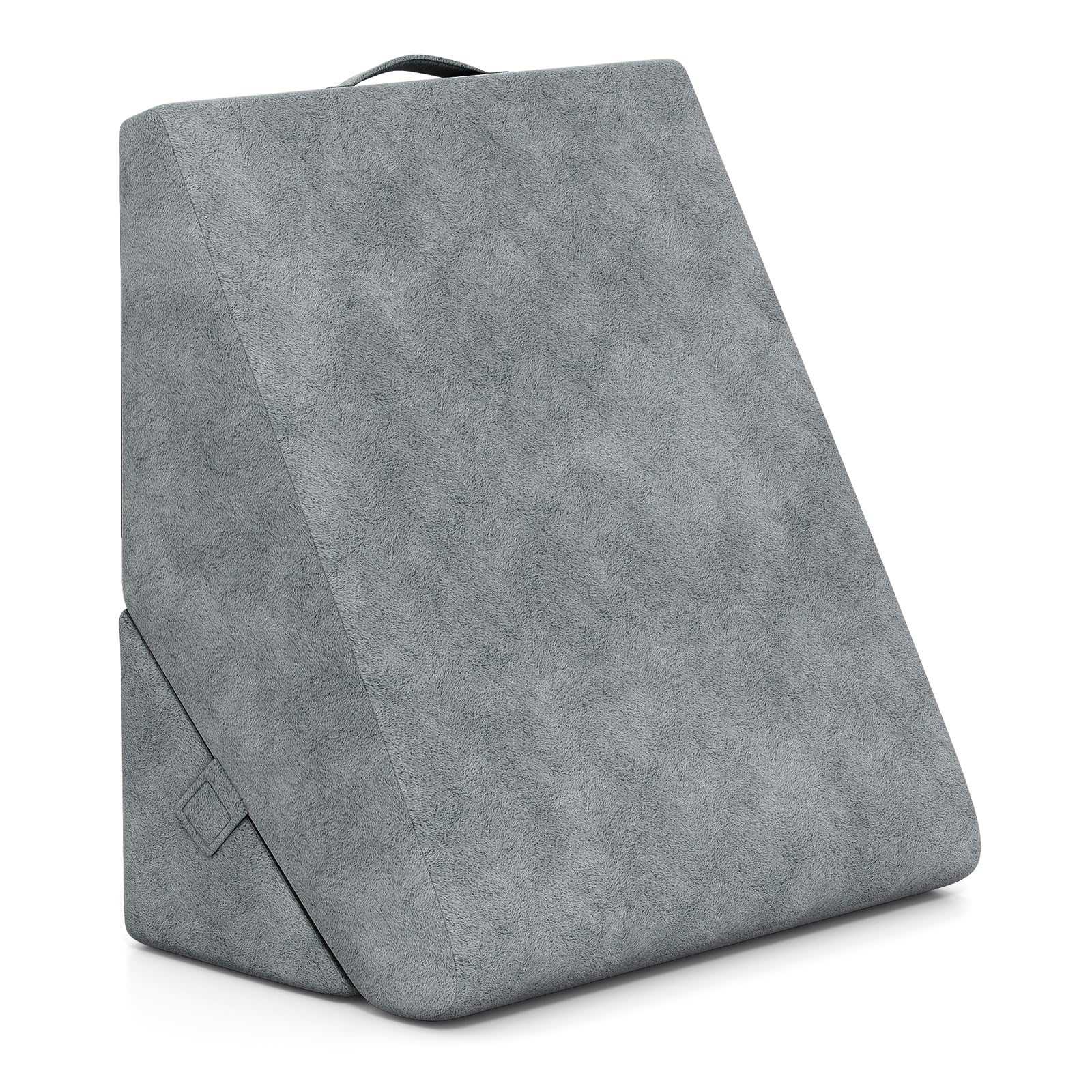 FANTASK Keilkissen, 58 x 36 x 50,5cm, Lesekissen mit Memory Foam Bezug, Waschbar, Ergonomisch Beinkissen, Rückenkissen bei saurem Reflux, Rückenschmerzen & GERD, Relaxkissen für Bett & Sofa (Grau)