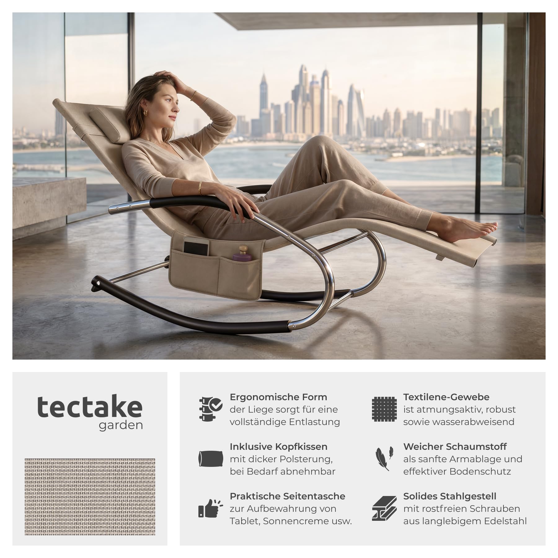 gartenliegen aufbewahrung tectake® Gartenliege mit Seitentasche, Relaxliege, Liegestuhl Schaukelstuhl, Sonnenliege, Schaukel Outdoor Gartenmöbel, Terrasse, Balkonmöbel, Pool Garten, Lounge Möbel Outdoor Größe:10er Geschenkidee freundin mutter 9 Brautkleid-Ideen | hochzeitskleid