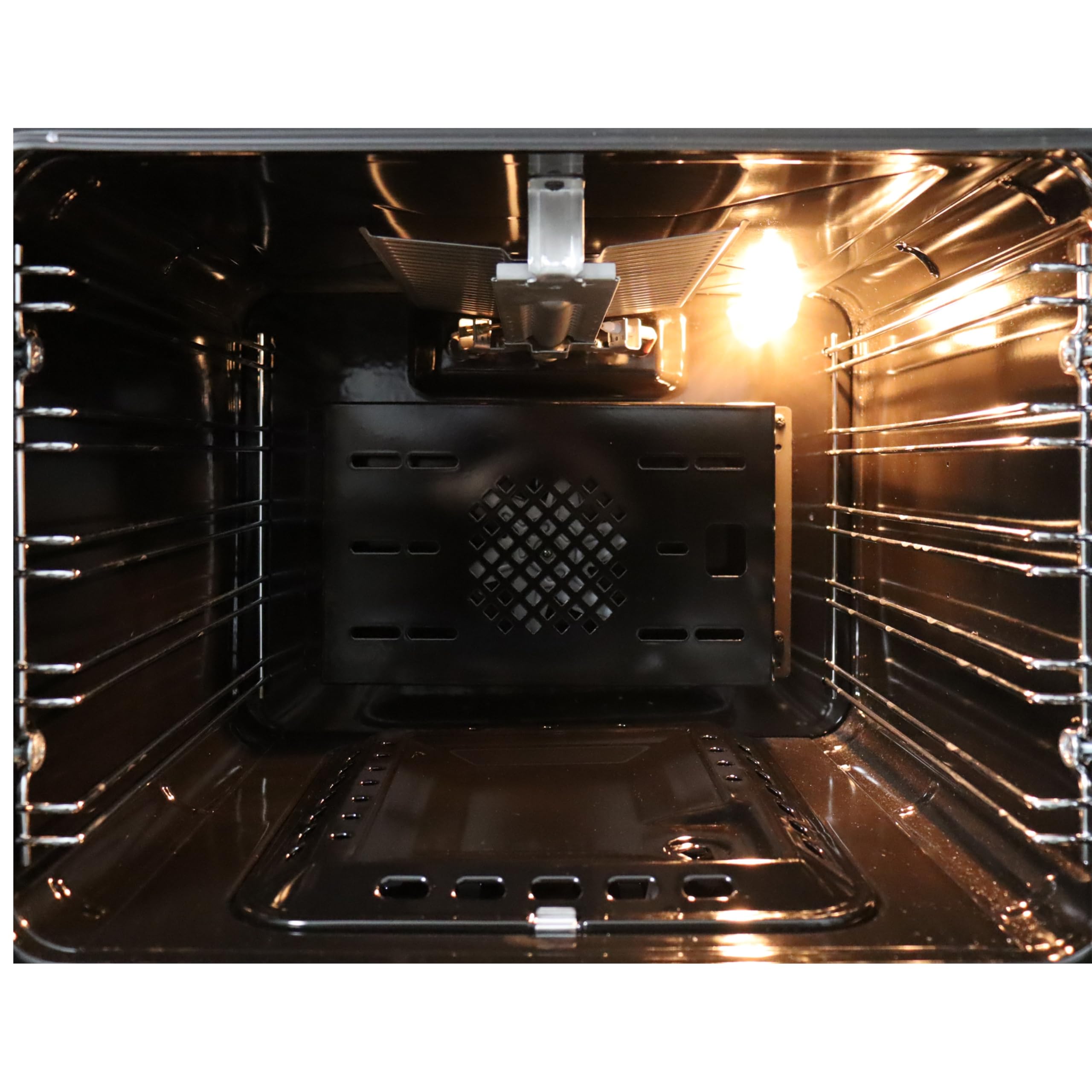 Gasline SHGG6060FGWB Gasstandherd Gaskochfeld WOK Brenner Gasbackofen mit Thermostat Grill Timer 60 cm Edelstahl Schwarz Erdgas LPG