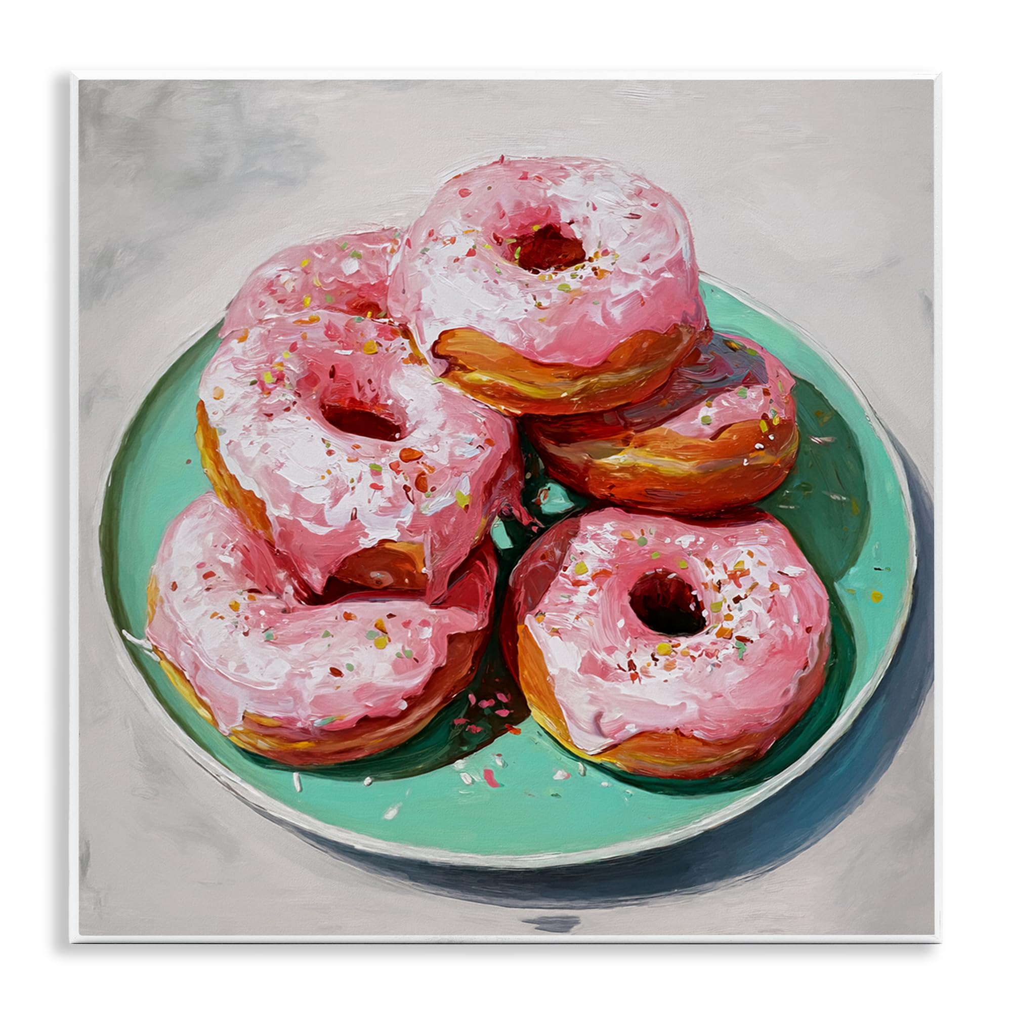 Stupell Industries 'Pink Frosted Donuts', Wall Plaque Art, 12 x 12 Inches, Easy to Hang and Sturdy, Made in USA, by Tina LeCour
