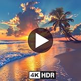 Beach Sunset Ambience Screensavers - 4K Tropical Paradise with Wave Sounds for Fire TV