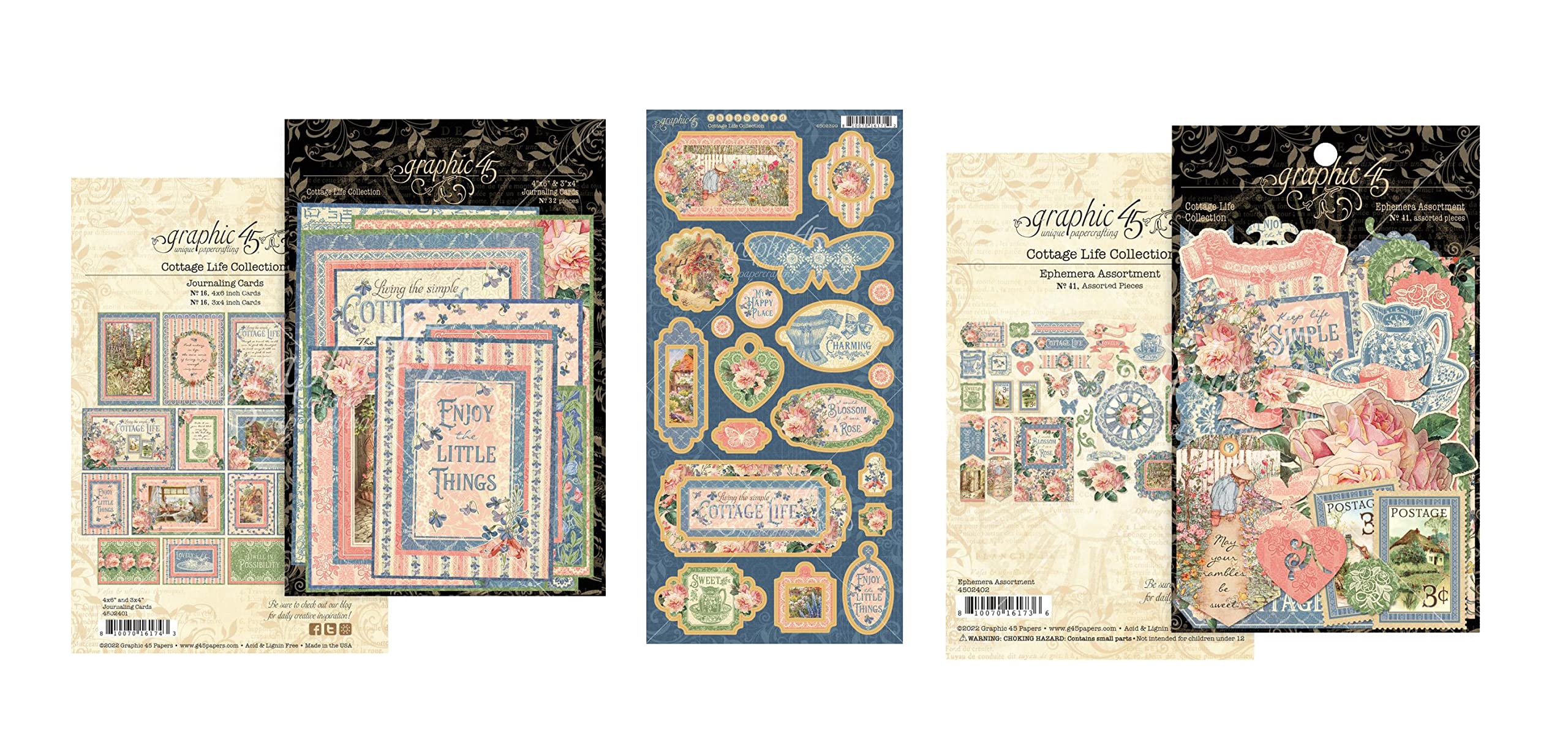 Graphic 45 Cottage Life Collection Bundle - 6 x 12 Chipboard