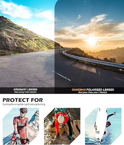 Miniatura 7 de Lentes de sol deportivos polarizados para hombres y mujeres, lentes UV400 de una sola pieza, para béisbol, correr, ciclismo, pesca