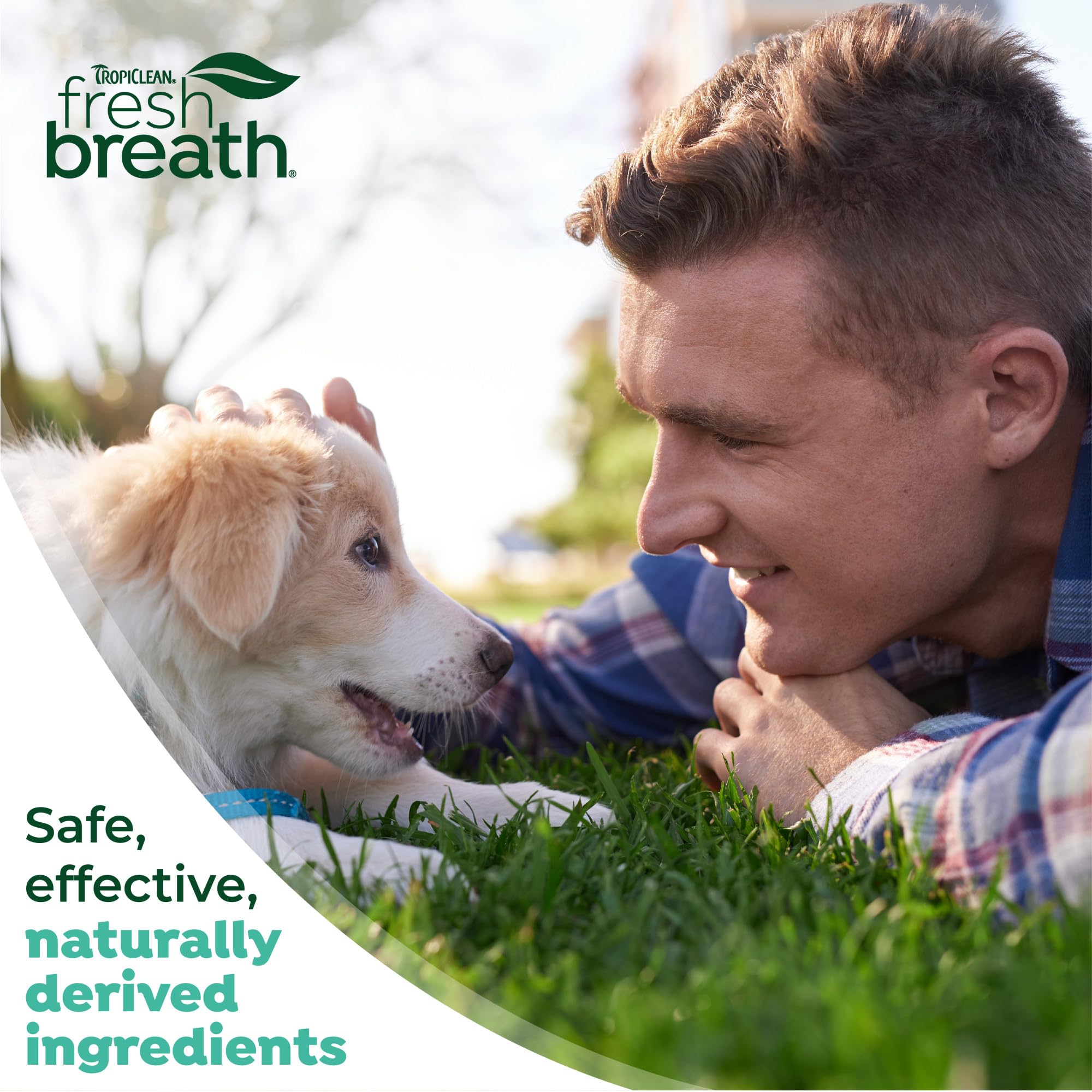 TropiClean Fresh Breath Puppy, kit per l'igiene orale, deodorante per l'alito, kit completo di spazzolini da denti per cani per cuccioli, aiuta a rimuovere placca e tartaro, per cuccioli, 59 ml (la confezione può variare)