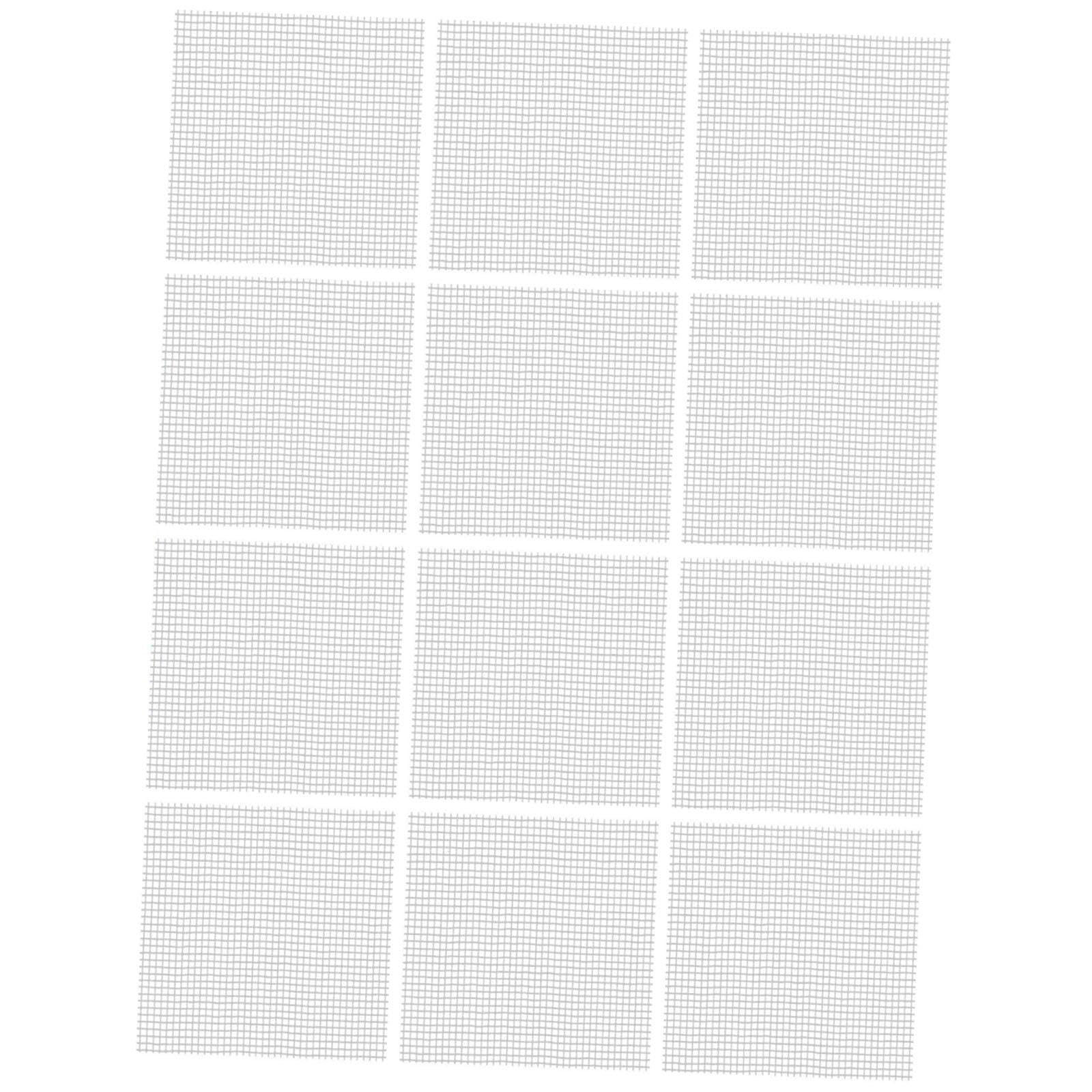 12 Pièces Treillis en Fibre de Verre pour Mosaïque, Treillis en Fibre de Verre pour Enduits Blanc, Support en Fibre de Verre pour Mosaïque, Grille de Pose pour Plâtre