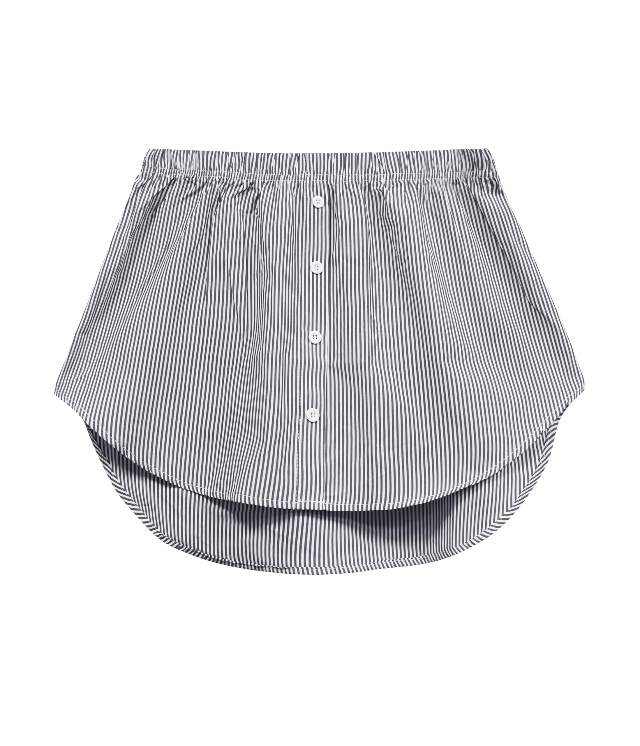 Vlazom Damen Mini Unterrock Shirt Blusenrock Hemdverlängerung Lower Skirt Sweep Rocksaum mit Knöpfen