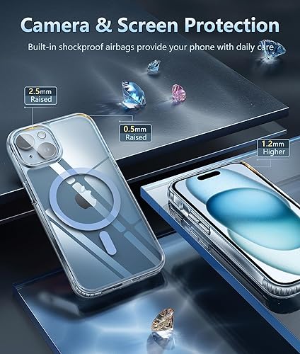 Miniatura 279 de Fntcase Funda para iPhone 15 Plus y 14 Plus de 6.7 pulgadas, magnética, a prueba de golpes de grado militar, antiamarilleo, delgada, protectora