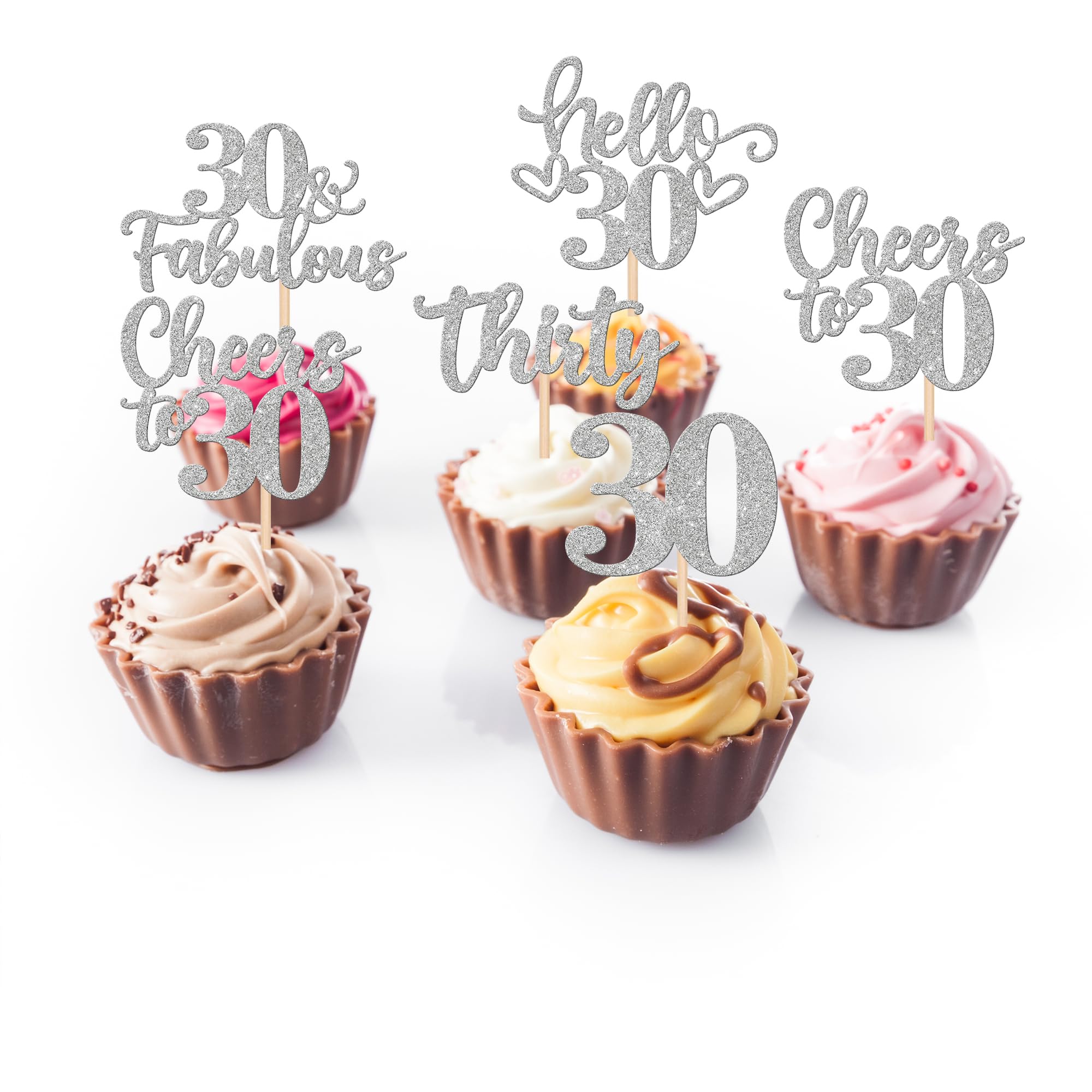 カップケーキピック Amazon.co.jp: 30ピース Happy 30th Birthday カップケーキトッパー