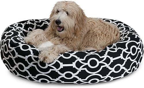 Majestic Pet Athens Sherpa Bagel cama de 52 pulgadas, color negro