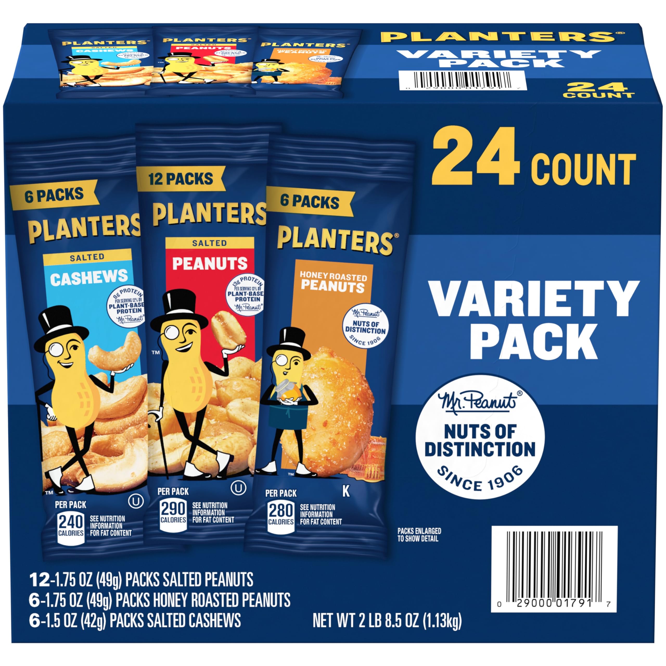 PLANTERS Peanuts and Cashews Variety Pack, 40.5 oz.