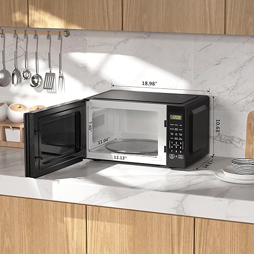 Miniatura 3 de Horno microondas de encimera de 0.9 pies cúbicos, 900 vatios, nuevo (color acero inoxidable negro)