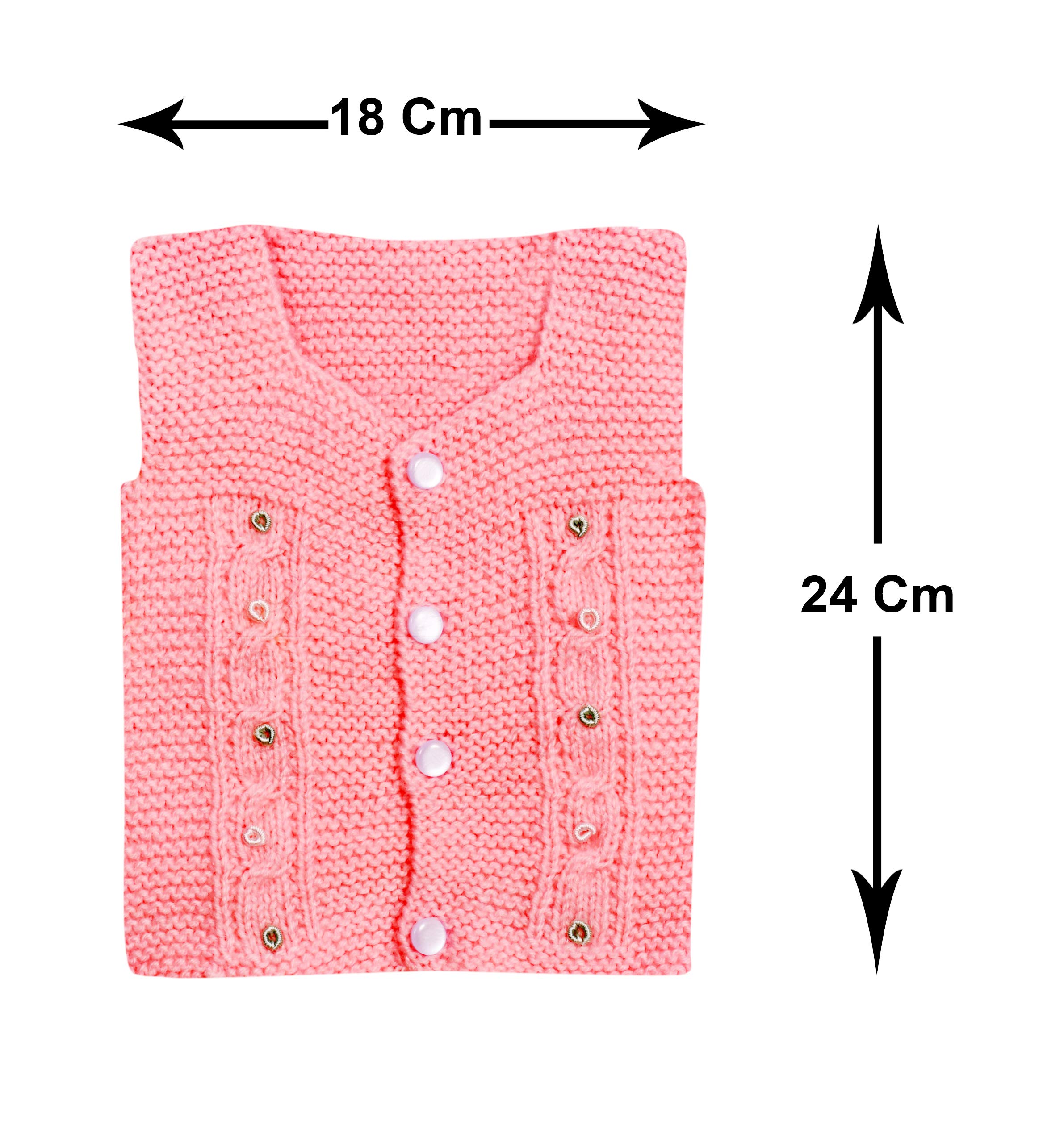 THE LITTLE LOOKERS� Sweater for Baby Half Sleeves (0-3 Months) (Pink & White, Pack of 2) - Image 8 thumbnail