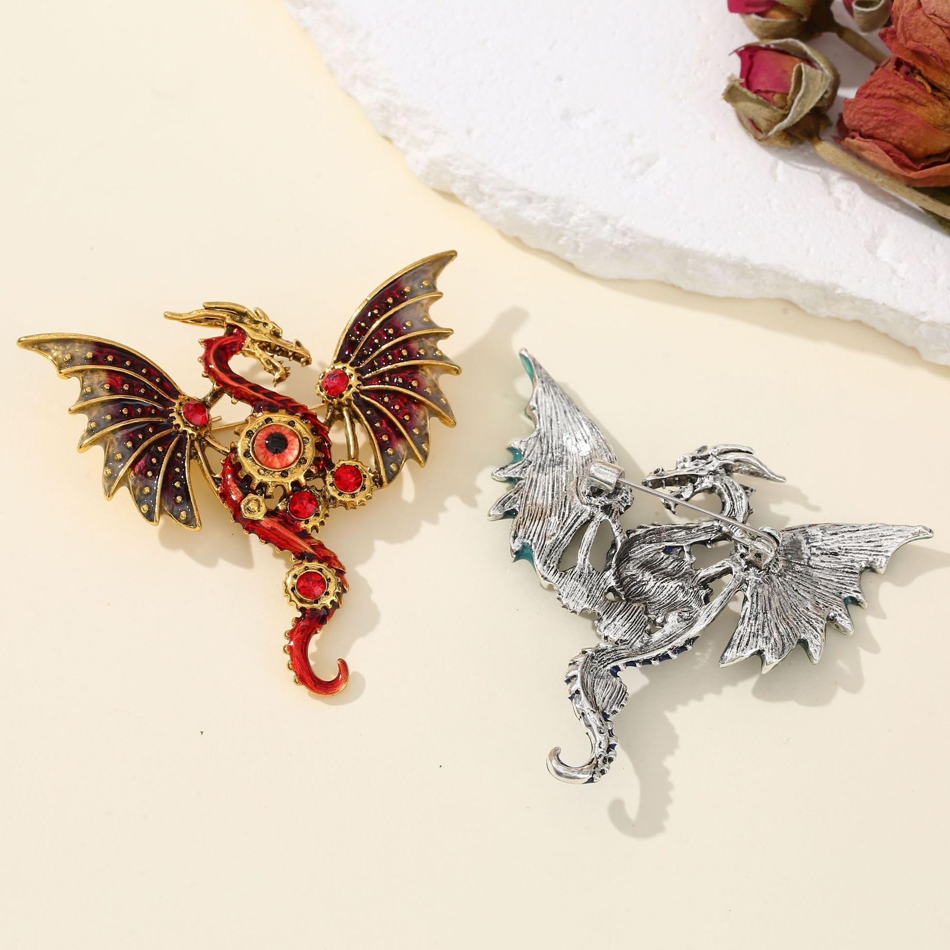 6er-Set Pegasus Pterosaurus Drache Broschennadel Bunte Emaille Coole Anstecknadel Metall Punk Pterosaurus Anstecknadel