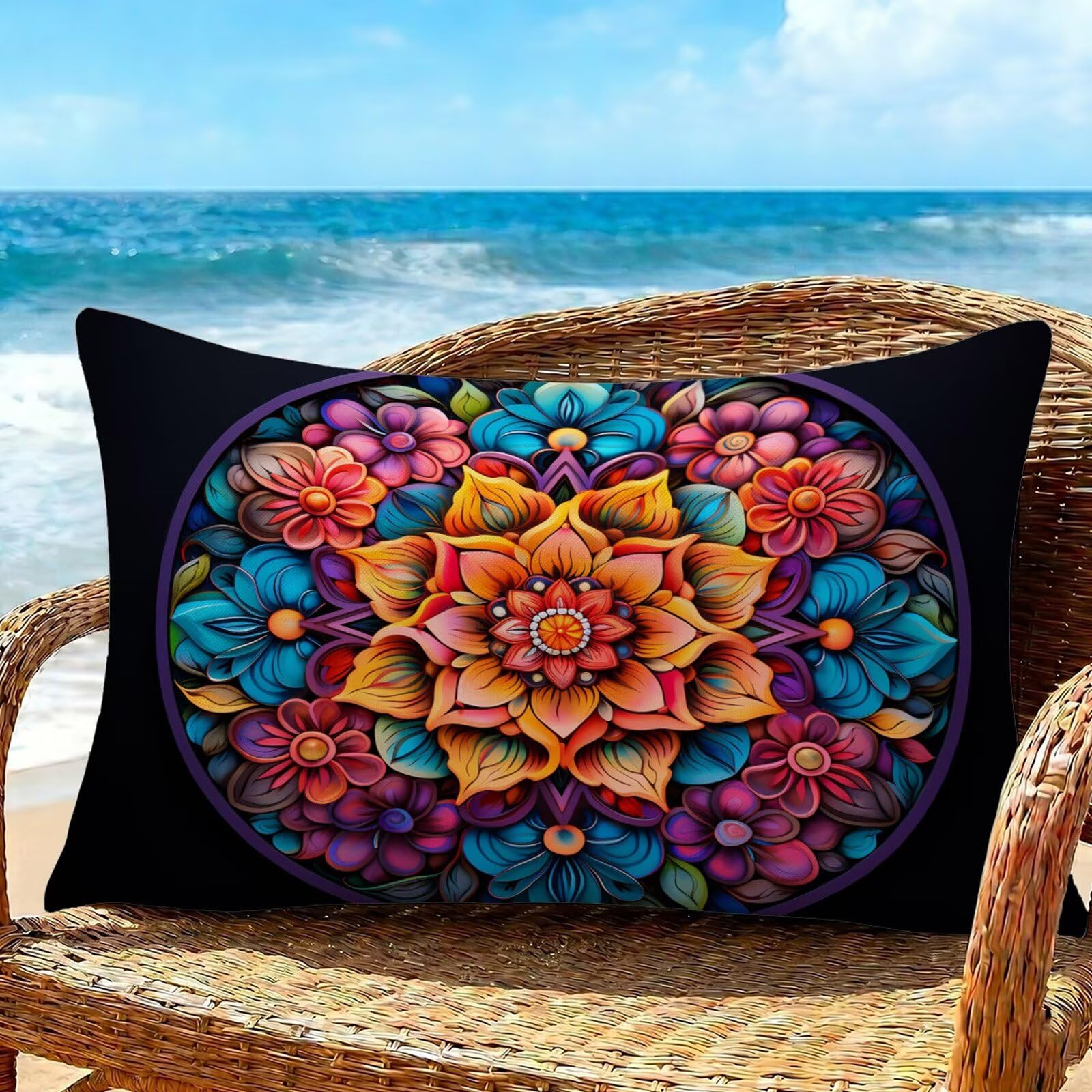 Coussin extérieur imperméable 50x90 cm anti-pluie pour canapé de jardin