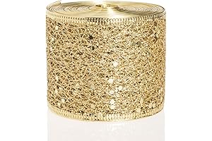 Sparkling Gold Mesh Ribbon for Christmas Festivities
