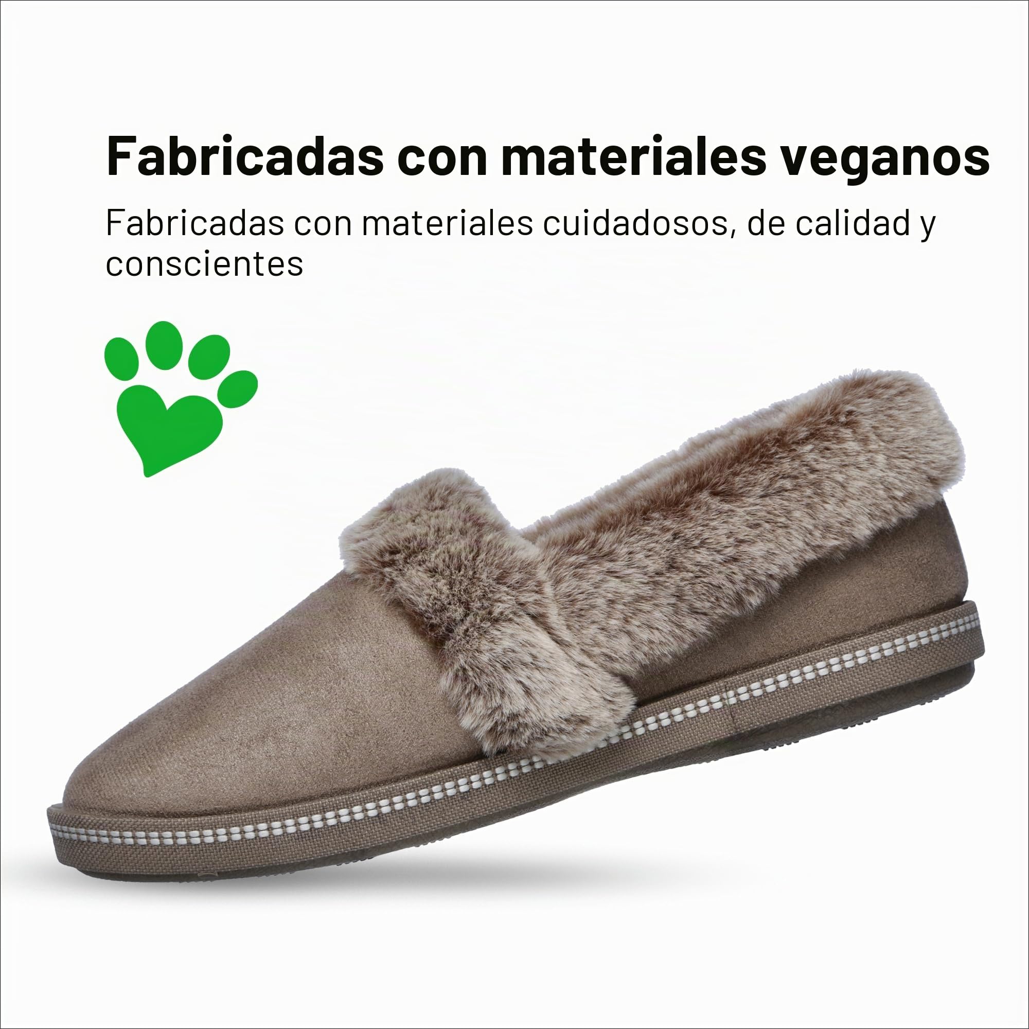 Skechers COZY CAMPFIRE TEAM TOASTY, Zapatilla baja para Mujer, Dark Taupe Microfiber Suede/ Faux Fur Line, 36 EU
