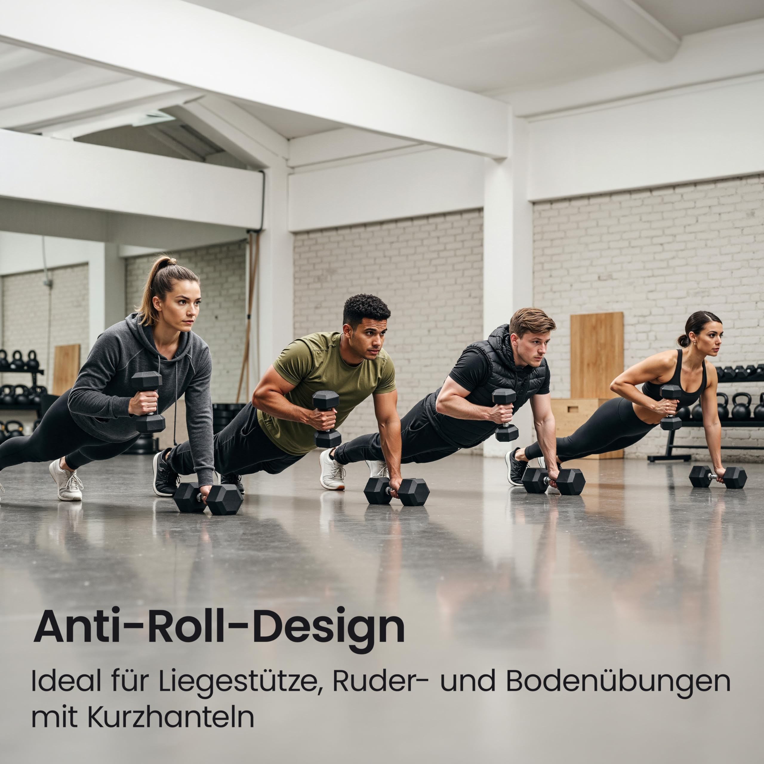 Yaheetech 2er-Set Kurzhanteln 5/10 kg Hexagon Hanteln Gummiummantelt & Bodenschonend Sechseckige Anti-Rutsch-Hanteln für Ganzkörpertraining im Heim-Fitnessstudio