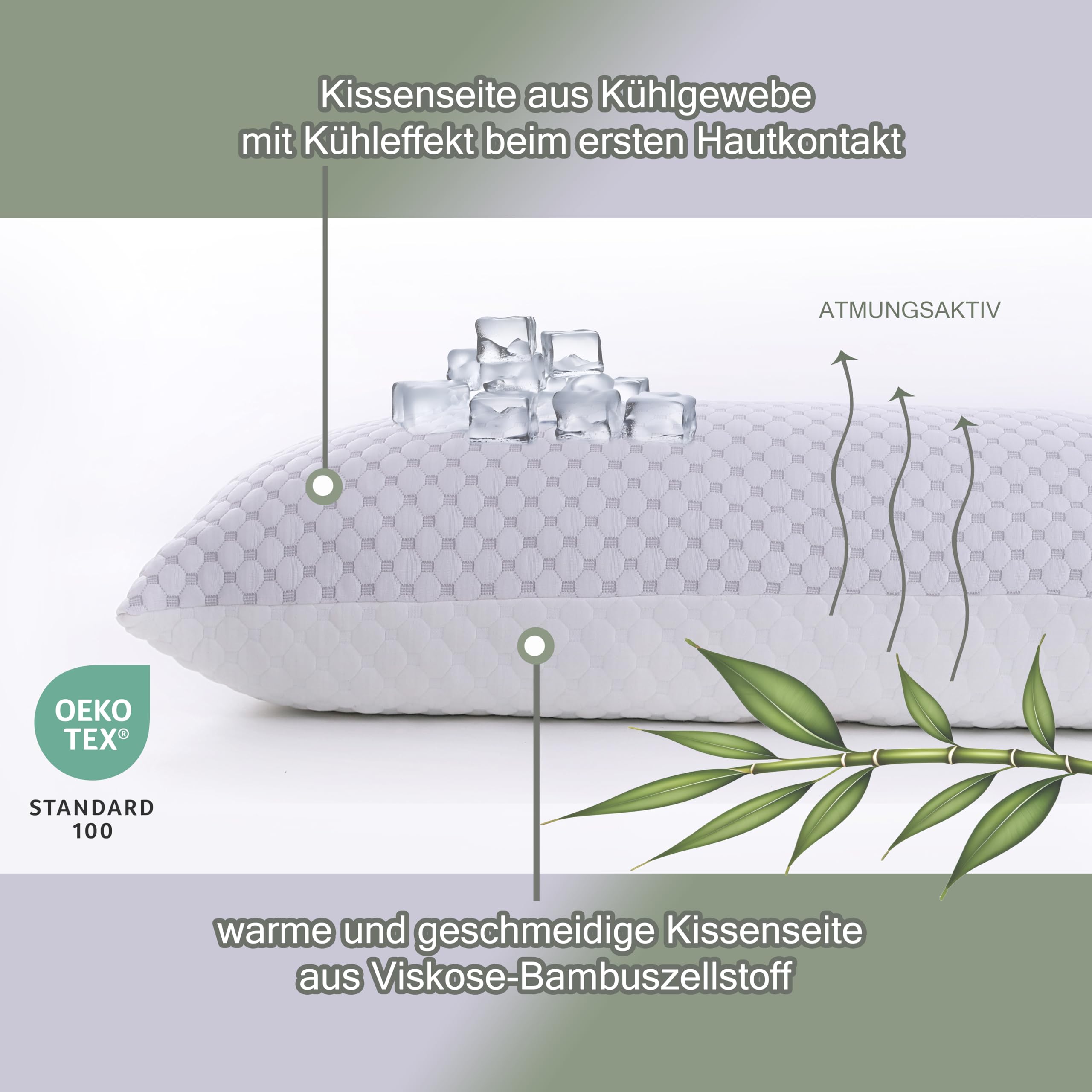 Seitenschläferkissen mit Bezug 40 x 145 cm - kühlendes Schwangerschaftskissen - Stillkissen mit Memory Foam - Orthopädisches Kissen - Pregnancy Pillow - Body Pillow - Schlafkissen