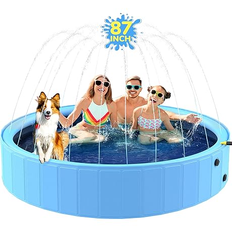 87'' Foldable Hard Plastic Kiddie Pool for Backyard