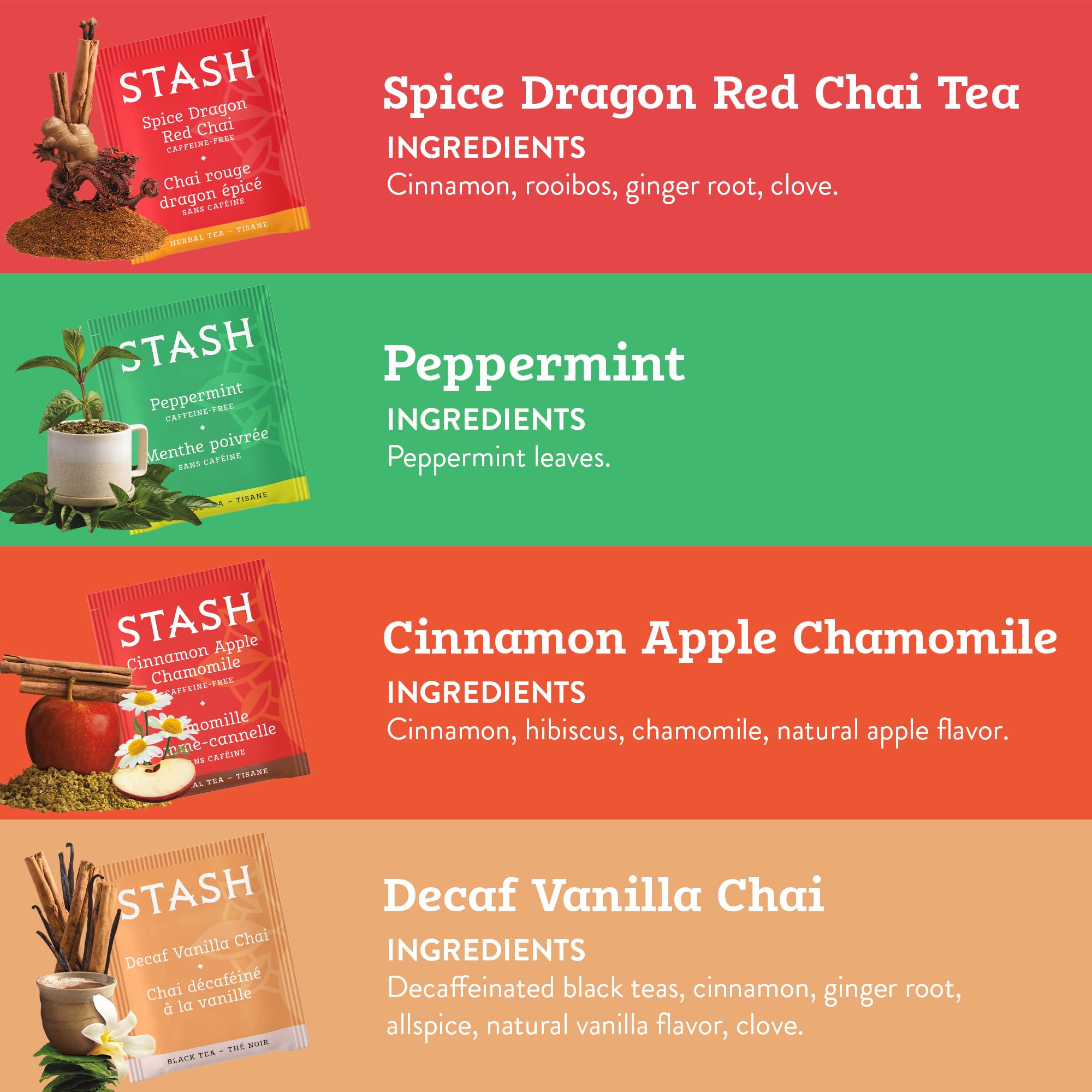 Stash Tea Relax and Unwind - Juego de regalo de té especial surtido, infusiones calmantes para ayudar a la relajación, 7 sabores, 35 bolsitas de té