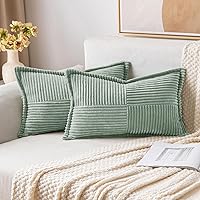 Vista 31 de MIULEE - Juego de 2 fundas de almohada lumbar decorativas para sofá, cama, sala de estar, 12 x 20 pulgadas, beige, bohemio, acento, almohadas