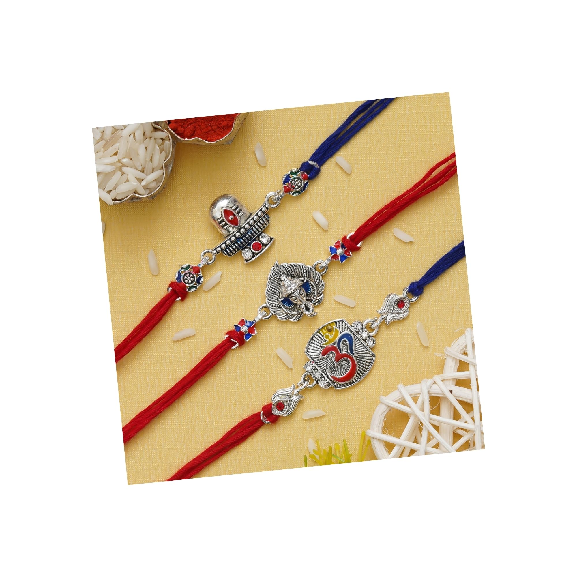 See full amazon price history chart for eCraftIndia Multicolor Set of 3 Religious Shivling, Ganesha, Om Silver Designer Rakhis with Blue Red Threads, Roli Chawal Pack - Rakhis for Brothers eCraftIndia Multicolor Set of 3 Religious Shivling, Ganesha, Om Silver Designer Rakhis with Blue Red Threads, Roli Chawal Pack - Rakhis for Brothers (B0C6PWVQNF) Amazon Price History, Amazon Price Tracker
