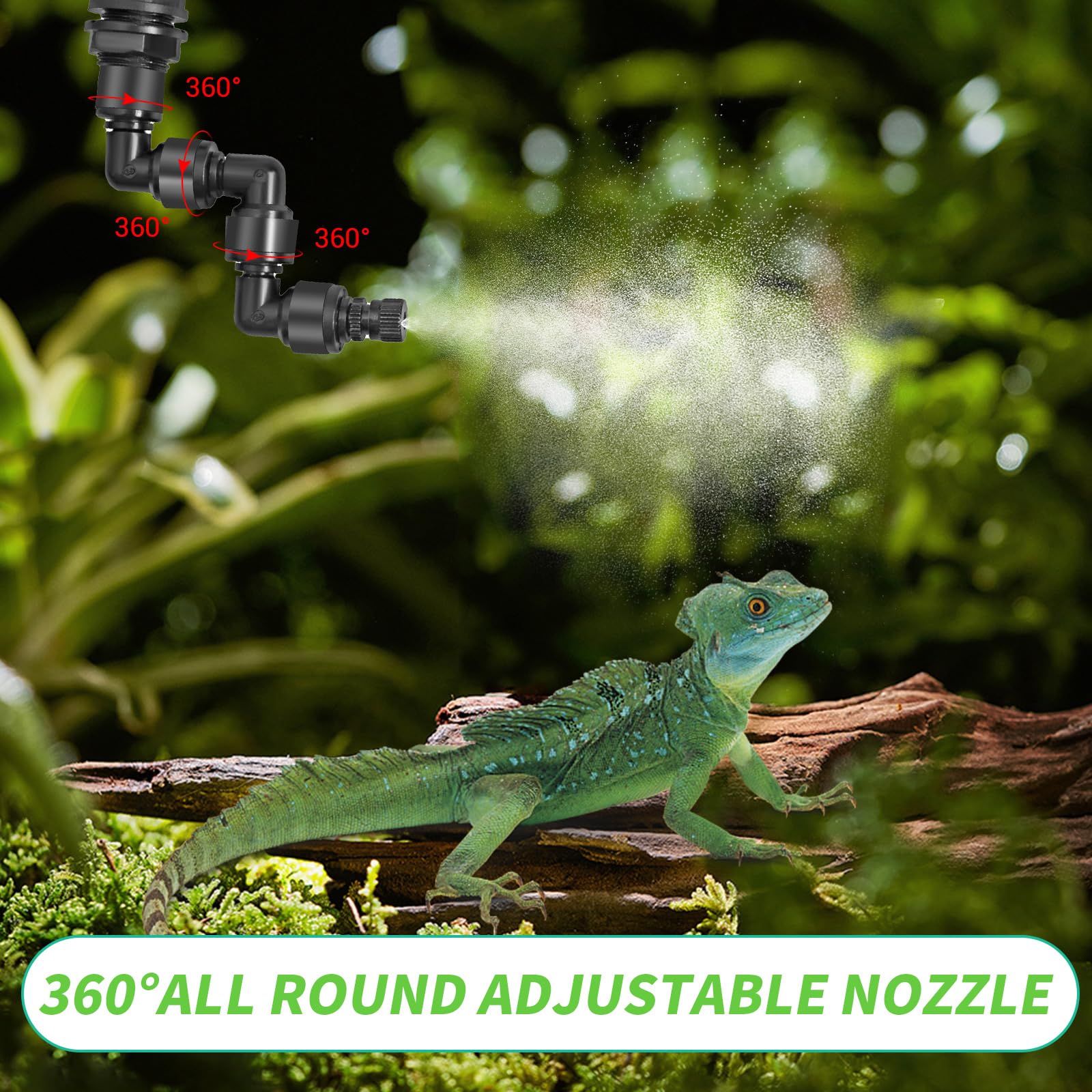 Système d'arrosage intelligent pour terrarium avec minuterie et 4 buses réglables 360°