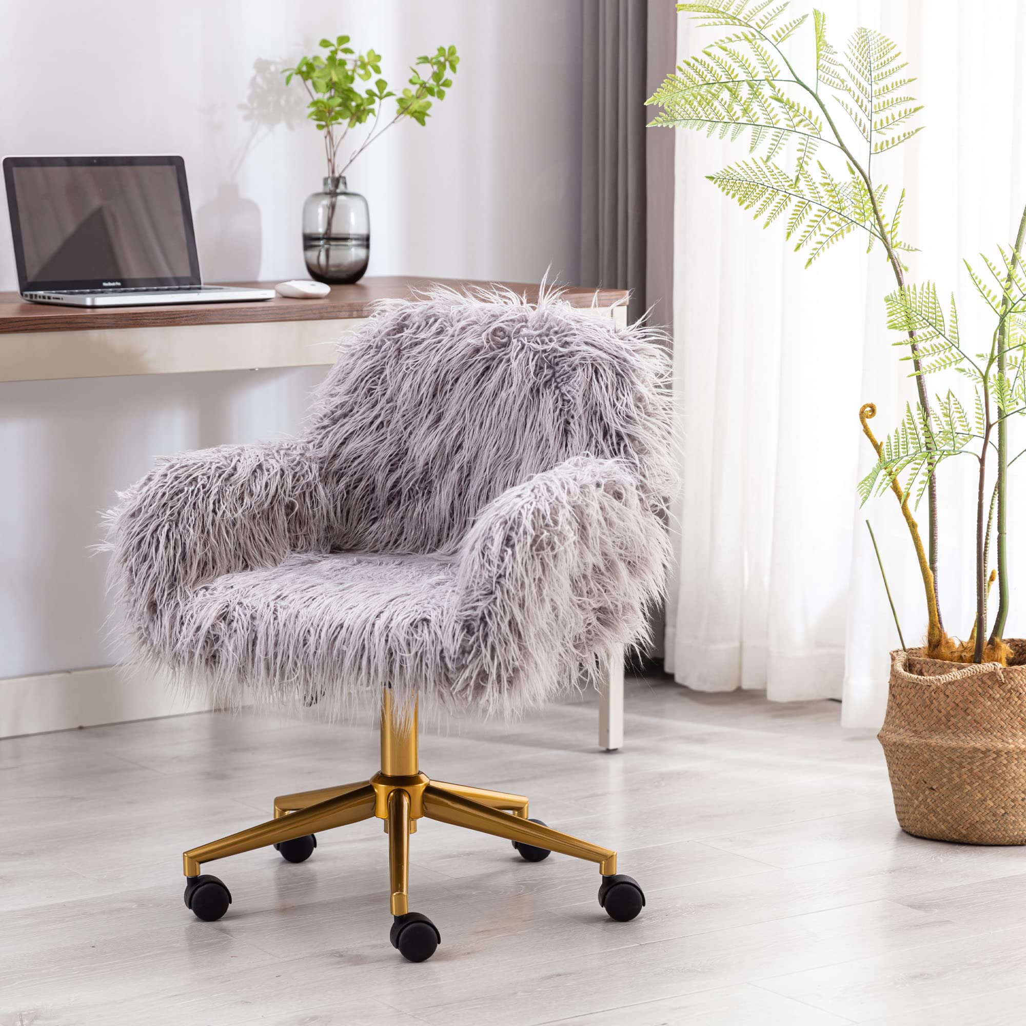 Sheepskin Fluffy Office Chair Cover Genuine Sheepskin Seat