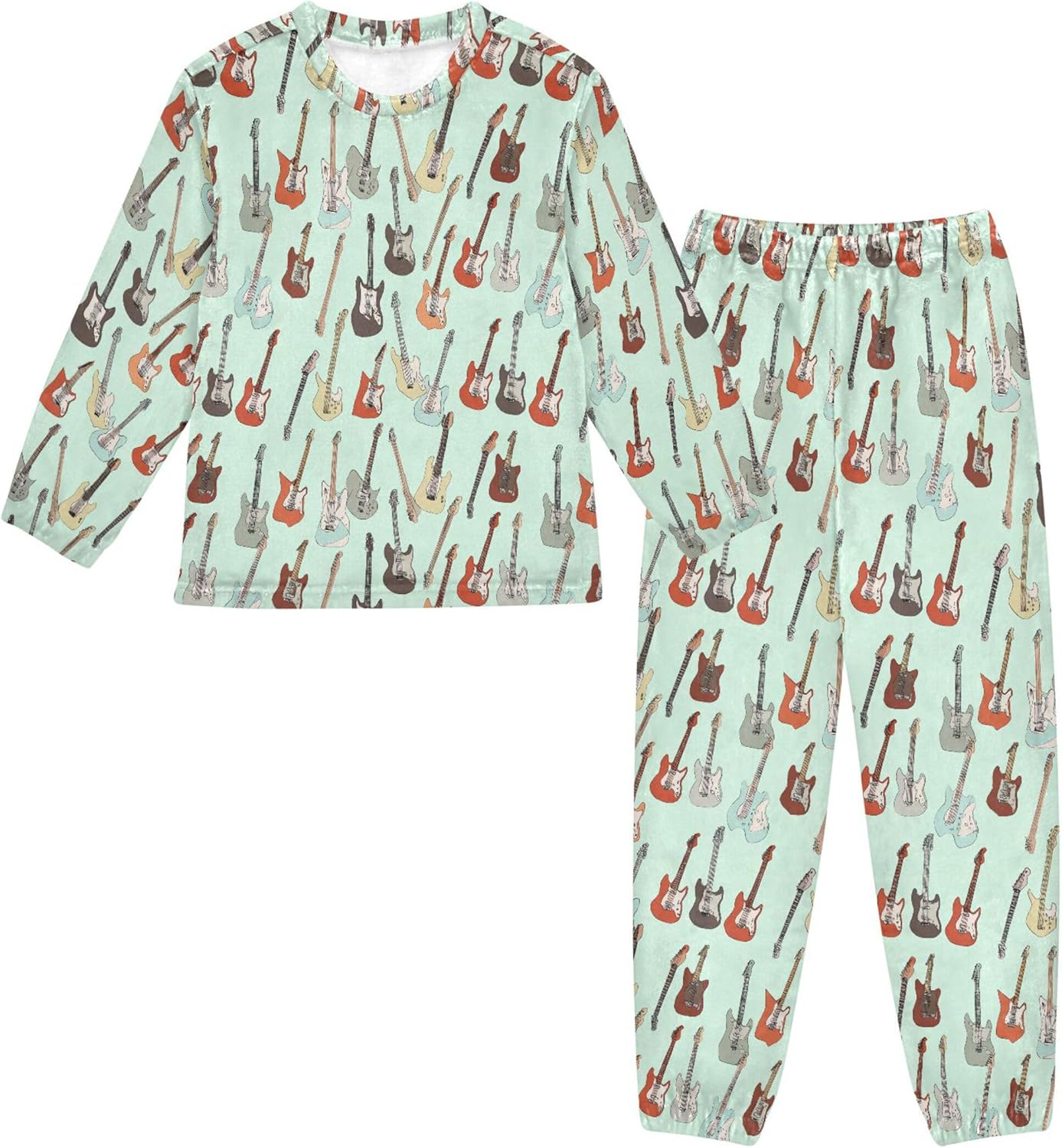 Fleece Pajama Sets Long Sleeve Top with Pants Soft Sleepwear 2 Piece Pjs Set
