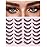 EMEDA Clear Band Lashes 14mm Cat Eye Lashes Wispy 14 Pairs 3D Natural Fluffy Faux Mink False Eyelashes Fake Eye Lash Strips Bulk Pack (14mm T07 Clear Band)