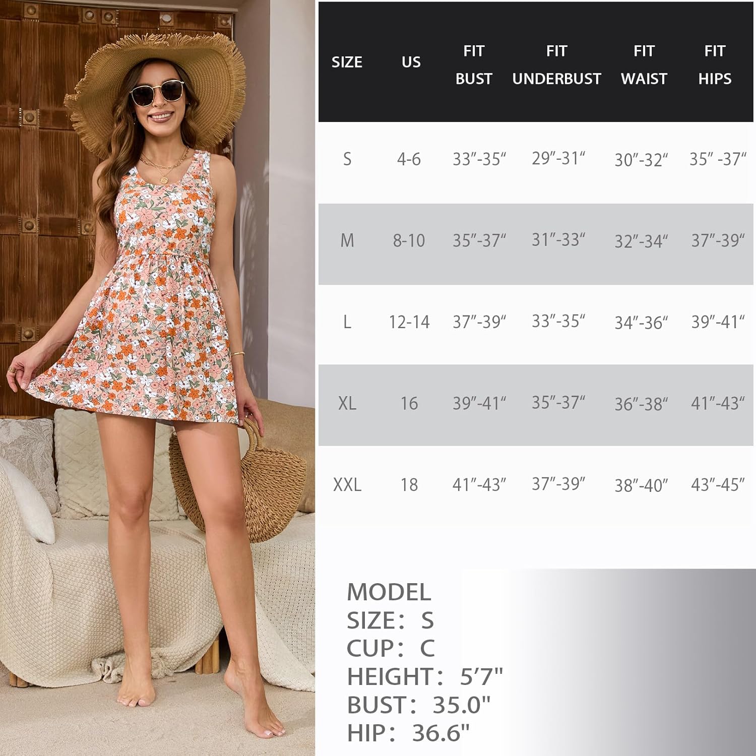 GINKANA Maternity Swimsuit Swim Dress Two Piece Swimdress Pregnancy Tankini Bathing Suit with Bottom Maternity Swimwear