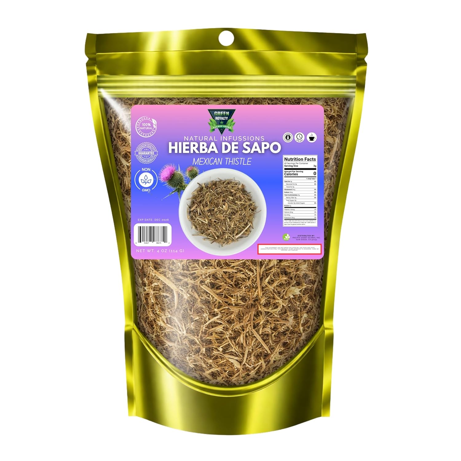 Té de hierba de sapo natural 114 g sin cafeína