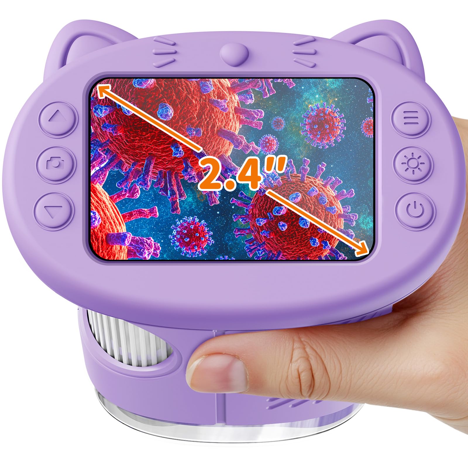 1000X Handheld Digital Microscope for Kids, 2.4" IPS Screen STEM Toys